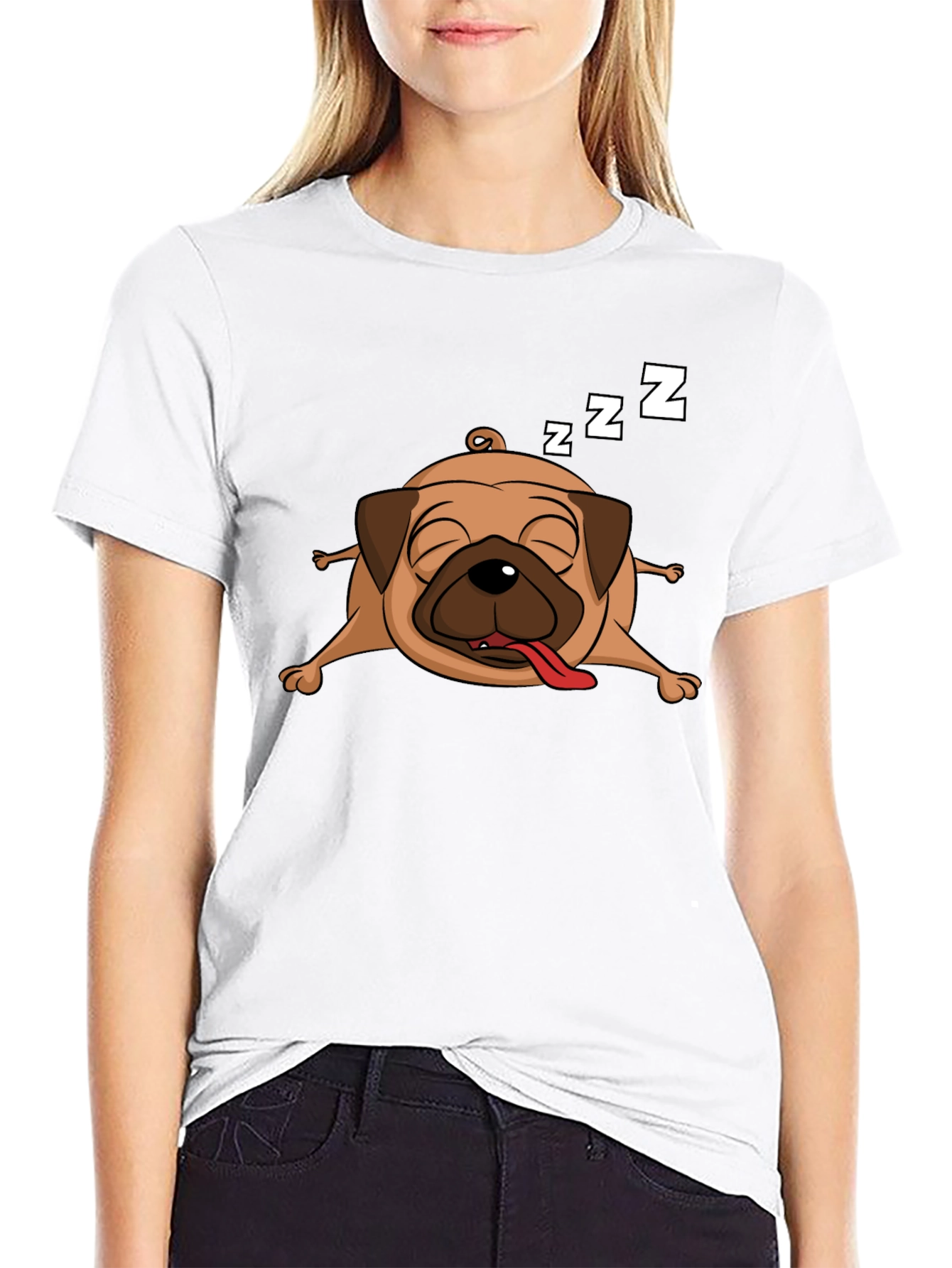Sleeping Pug Graphic T-Shirt