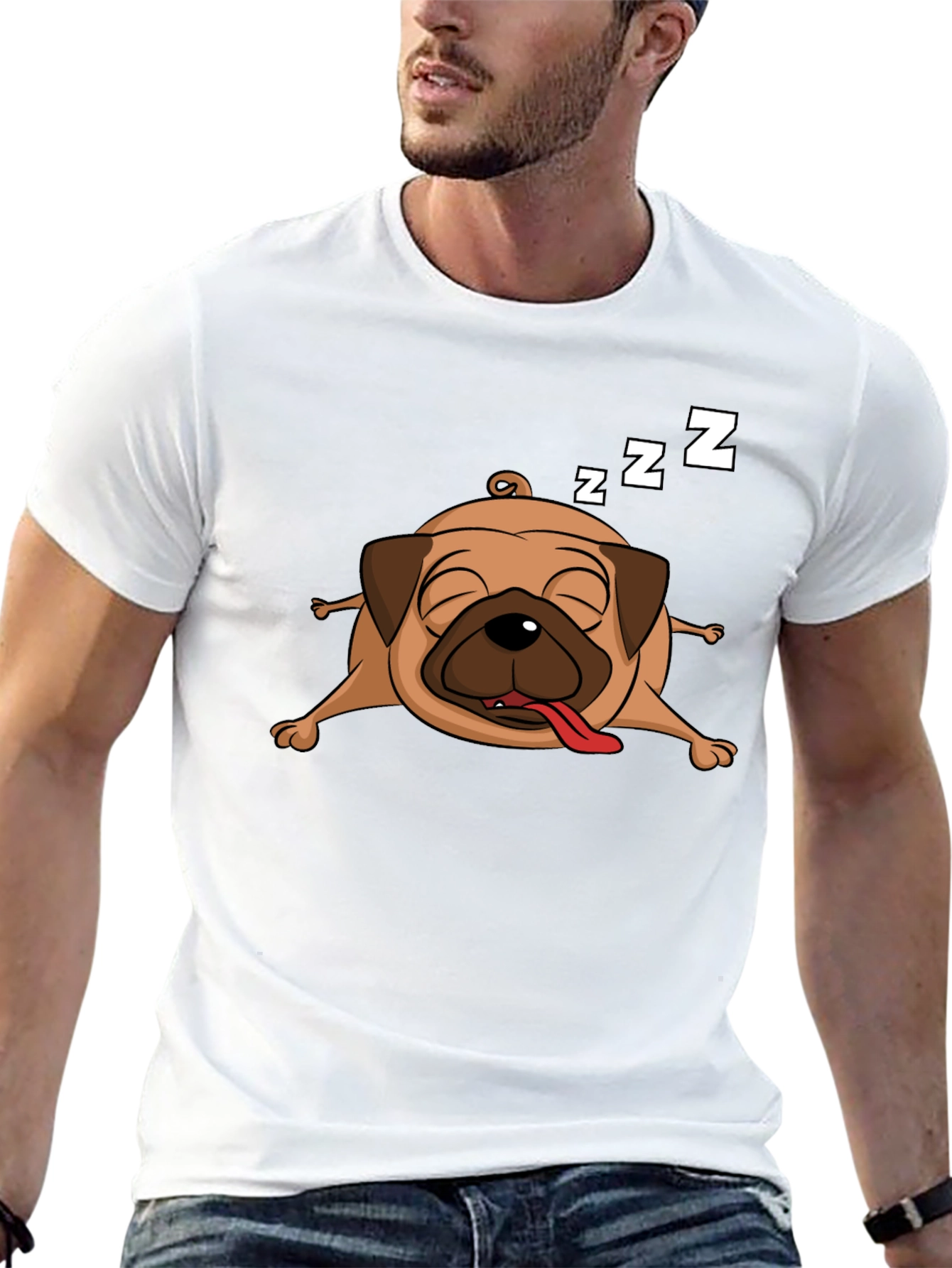 Sleeping Pug Graphic T-Shirt