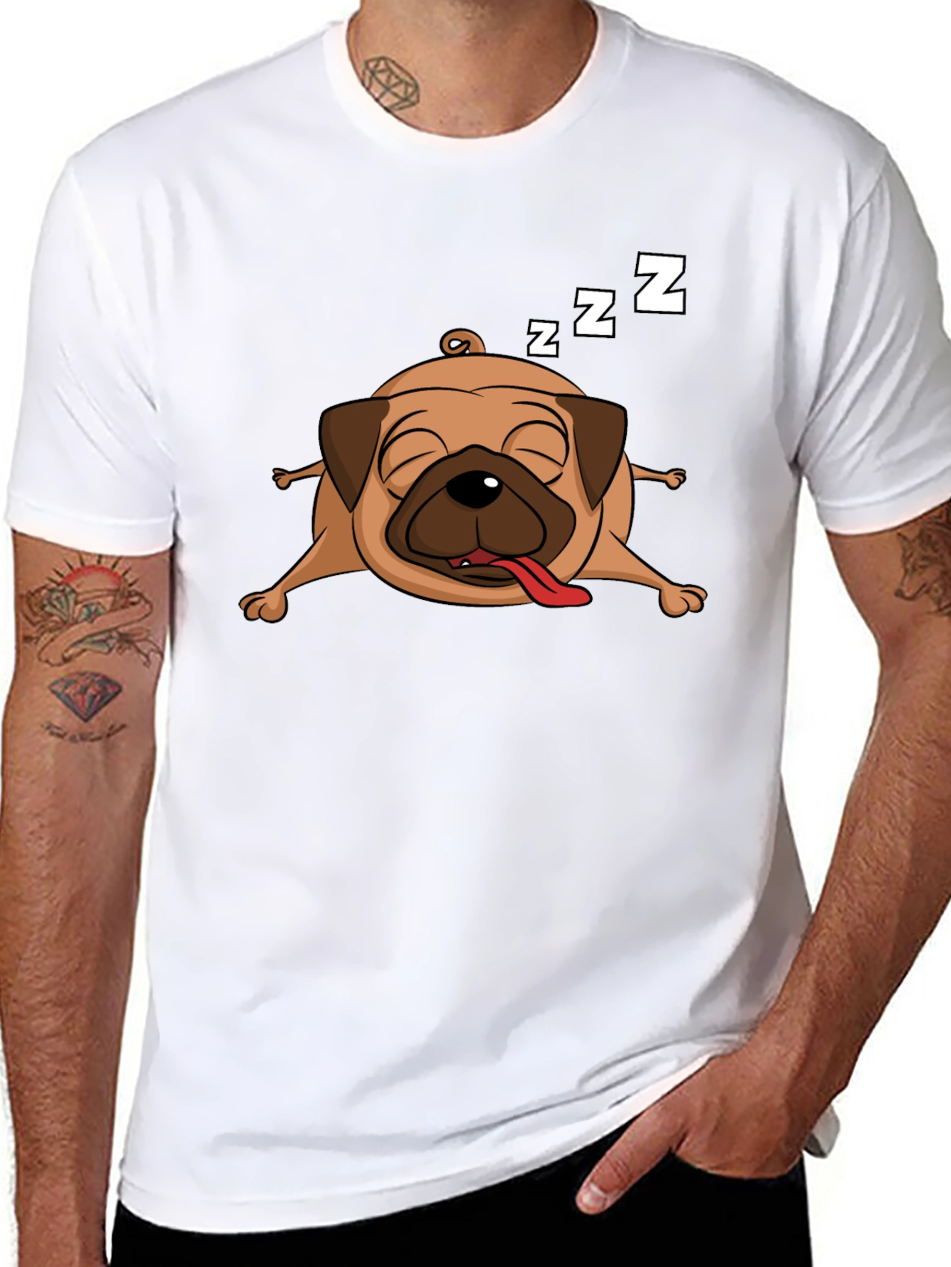Sleeping Pug Graphic T-Shirt