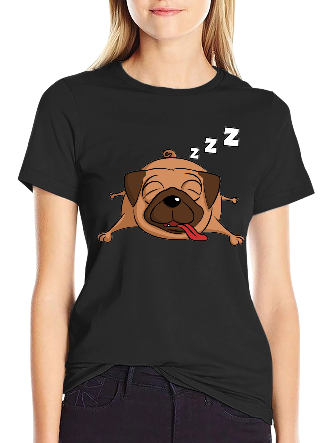 Sleeping Pug Graphic T-Shirt
