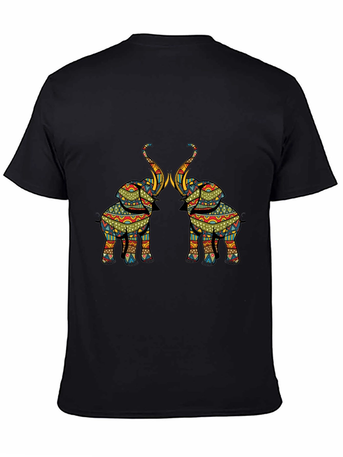 Elephant Print Black T-Shirt