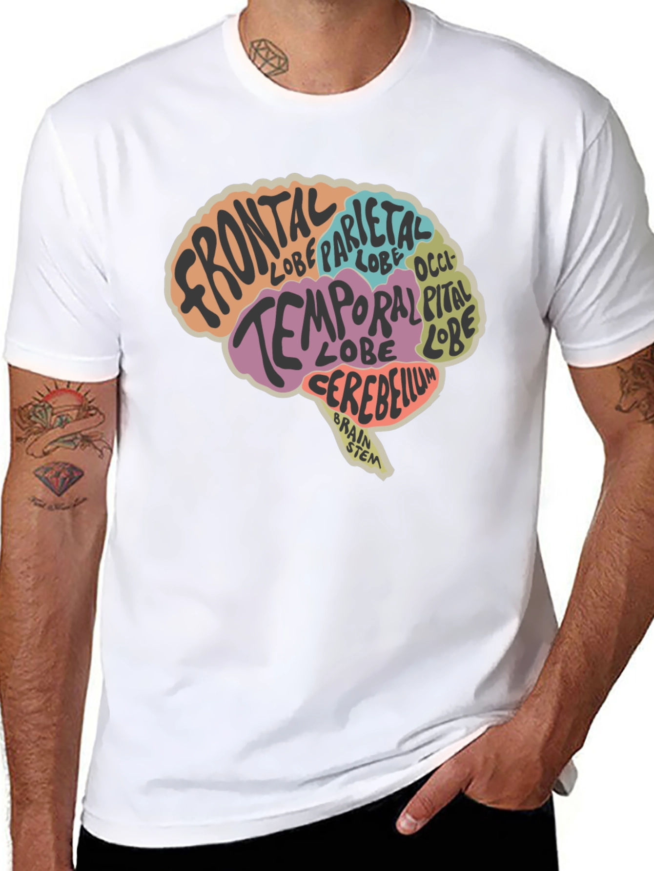 Brain Anatomy Graphic T-Shirt - Black