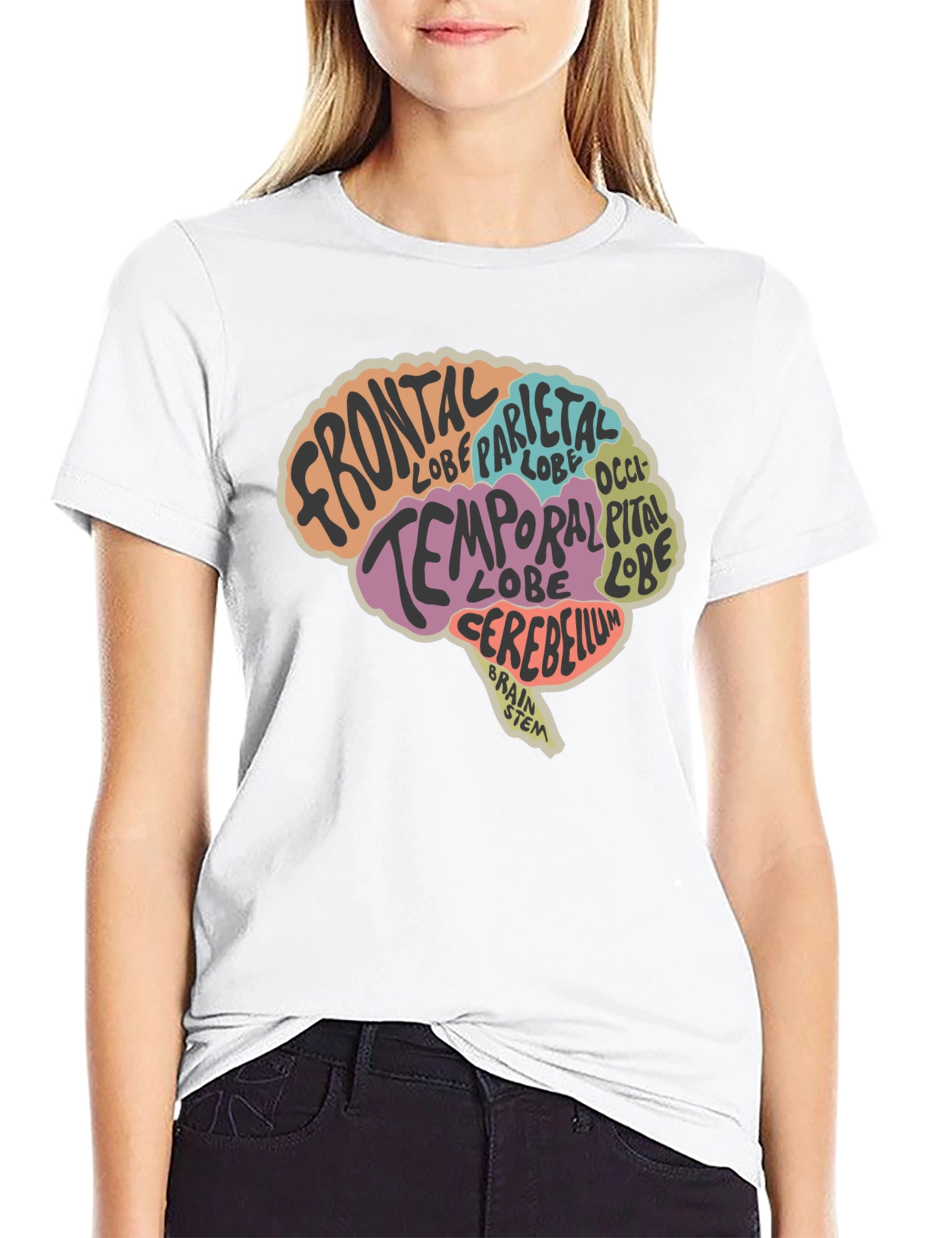 Brain Anatomy Graphic T-Shirt - Black