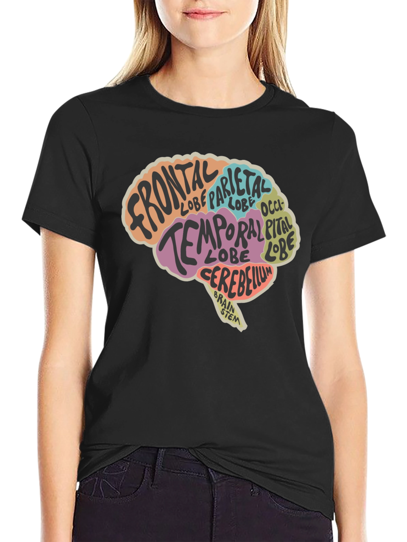 Brain Anatomy Graphic T-Shirt - Black