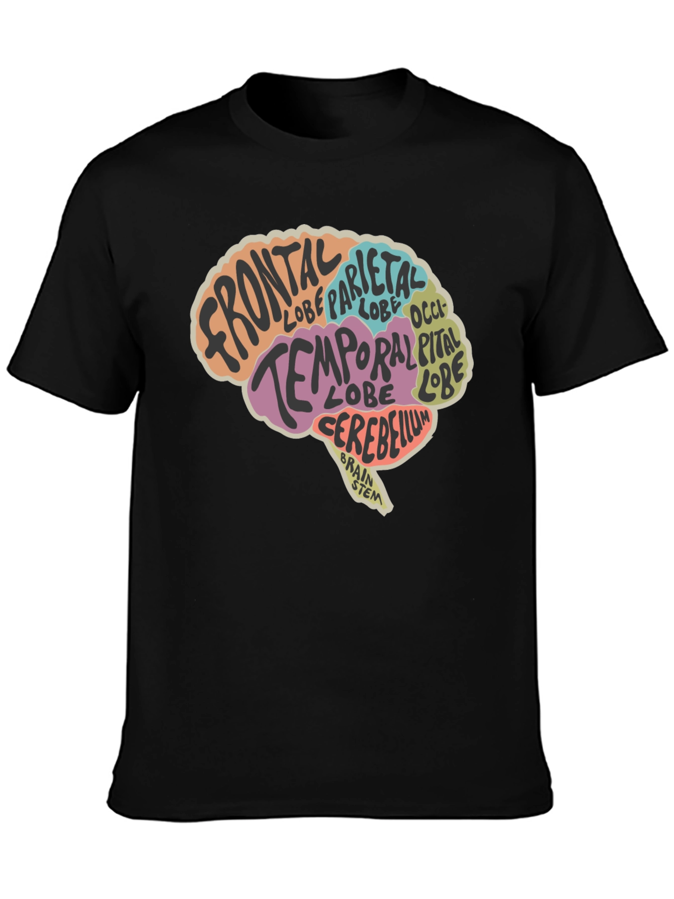 Brain Anatomy Graphic T-Shirt - Black