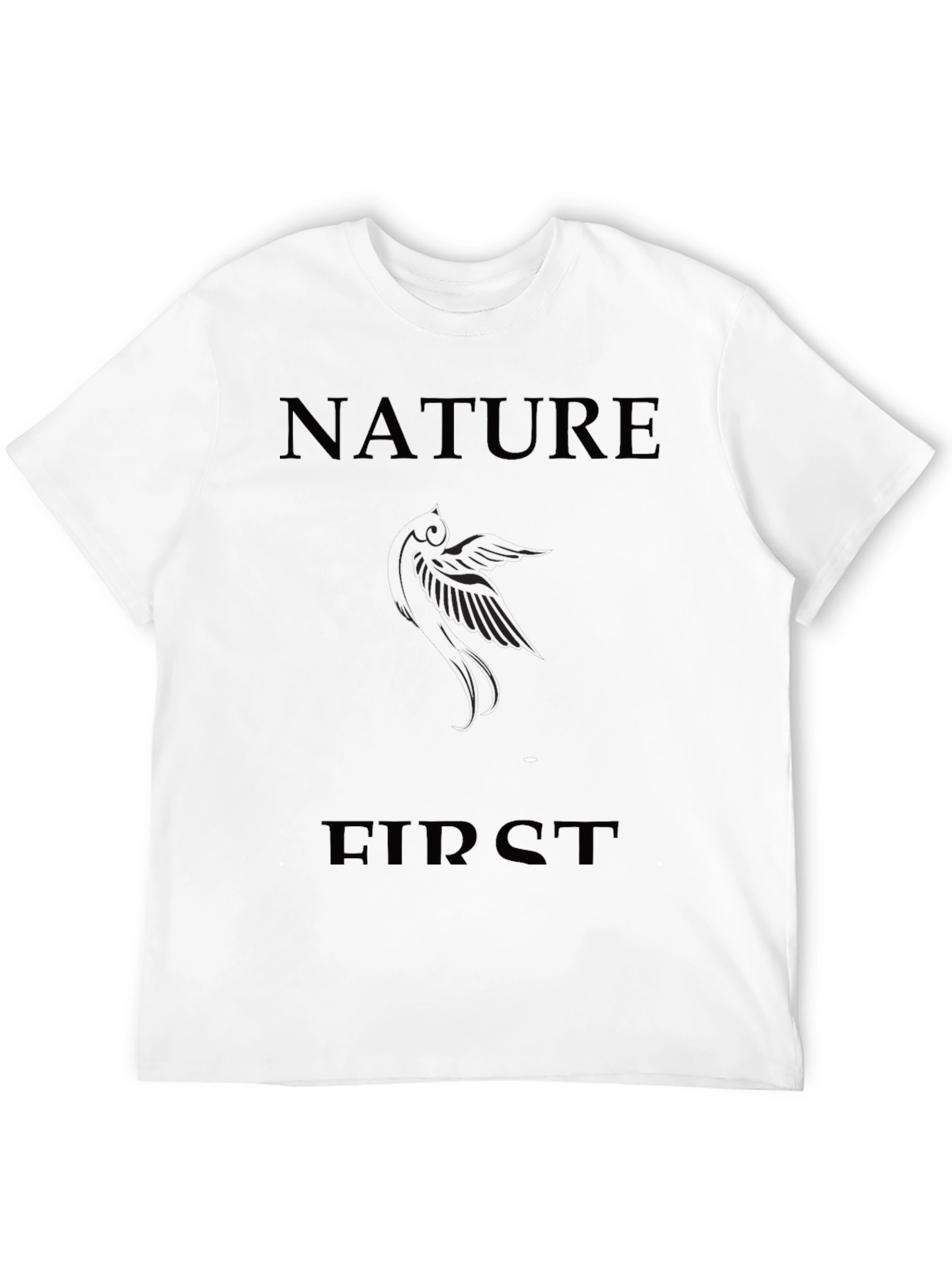 Nature First Graphic Print Black T-Shirt