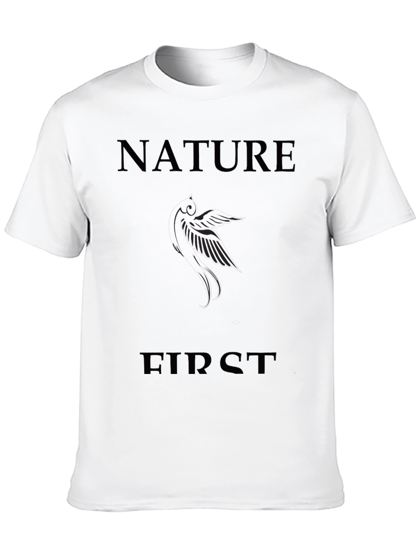 Nature First Graphic Print Black T-Shirt