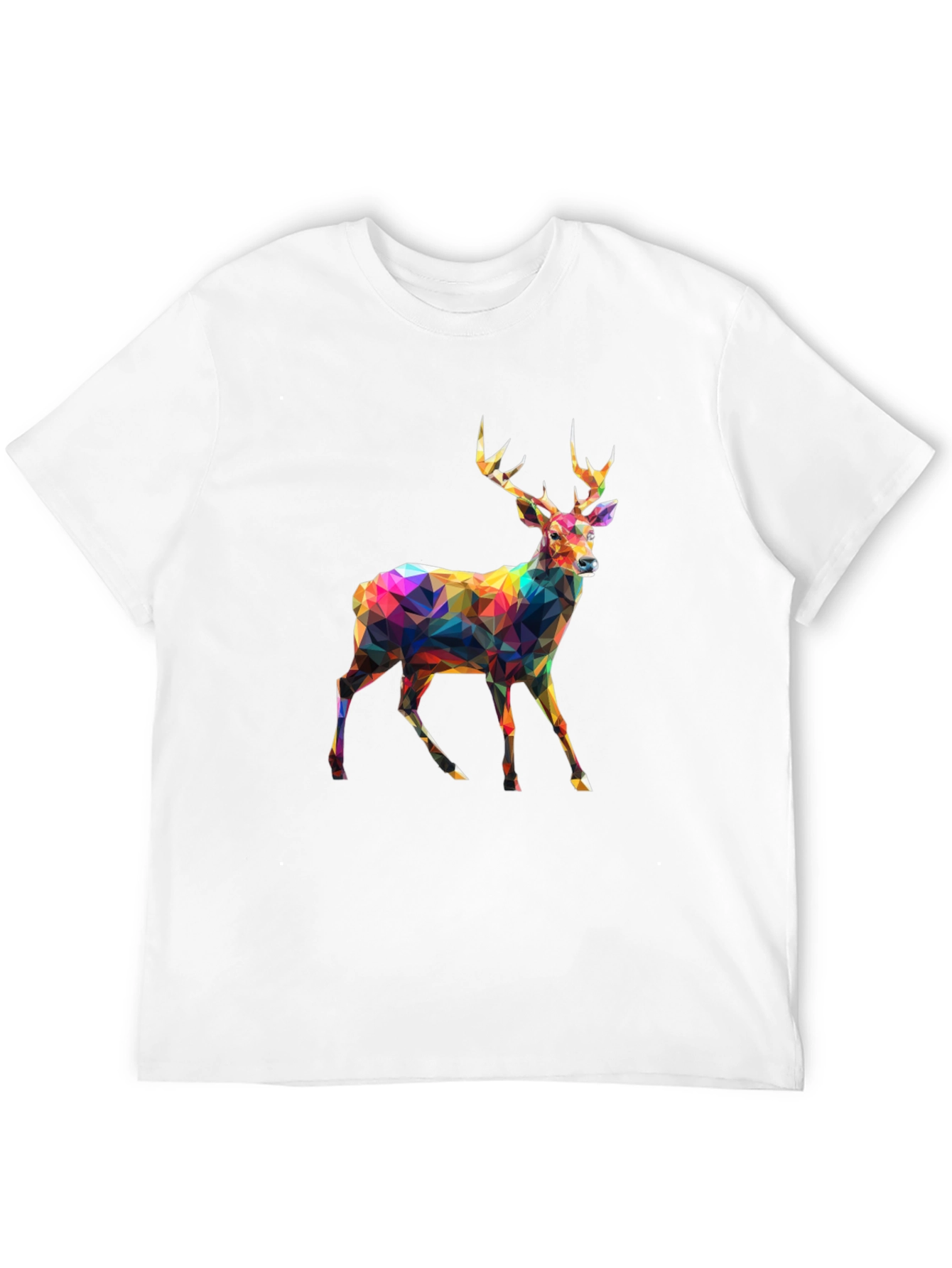 Geometric Deer Graphic Tee - Mens Black T-Shirt