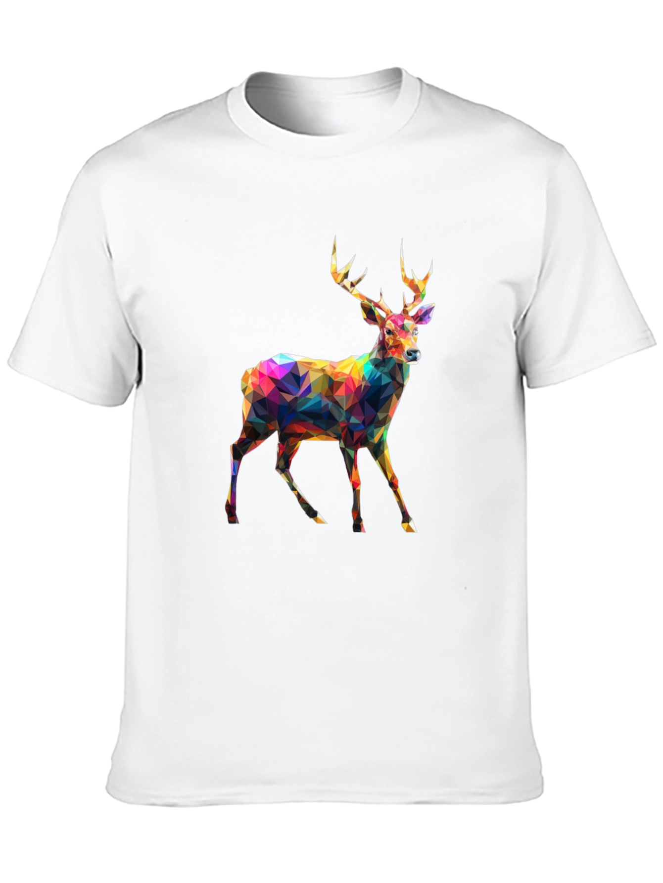 Geometric Deer Graphic Tee - Mens Black T-Shirt