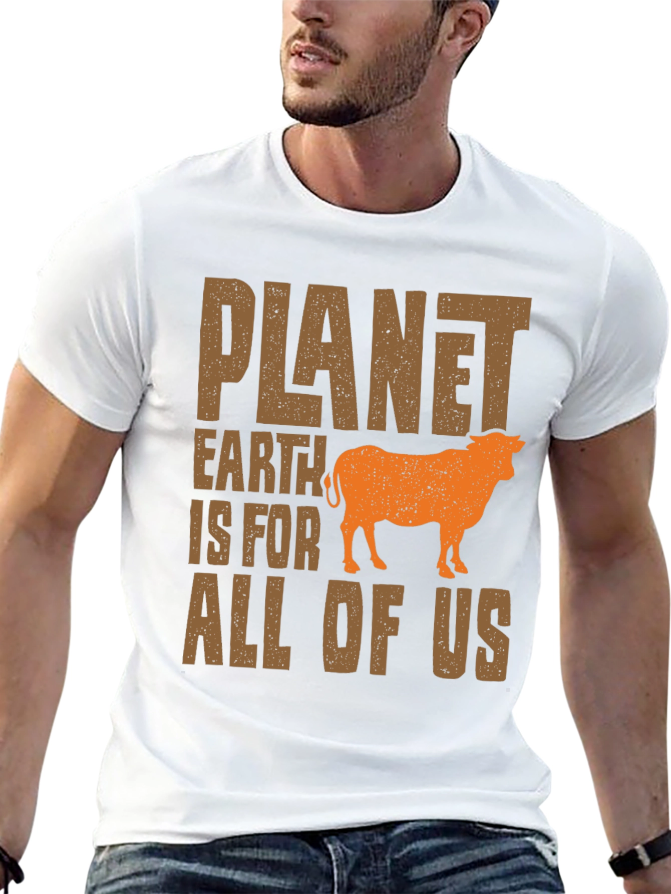 Planet Earth T-Shirt - Vegan Cow Tee
