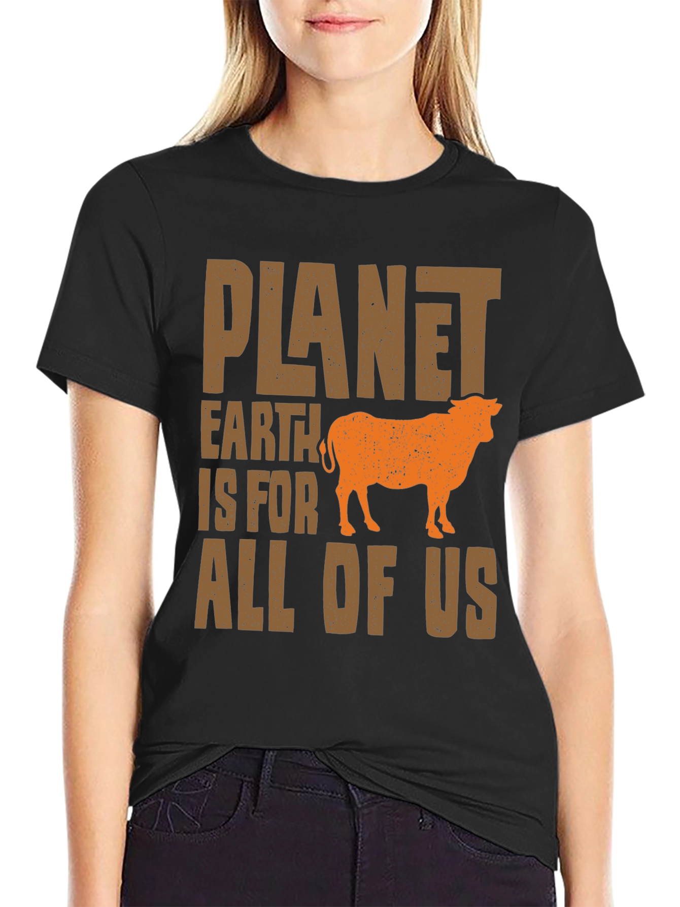 Planet Earth T-Shirt - Vegan Cow Tee
