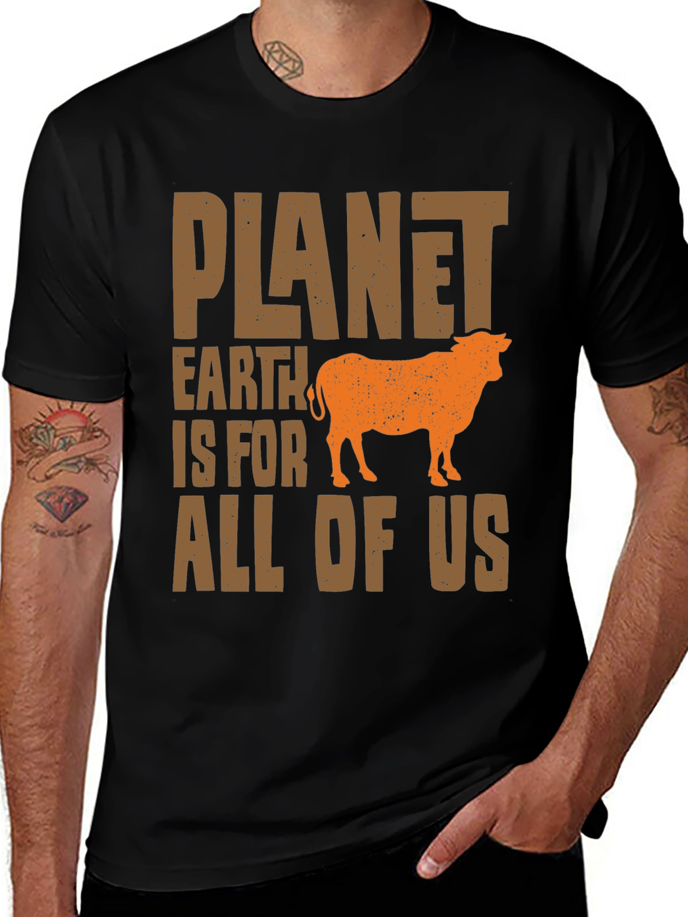 Planet Earth T-Shirt - Vegan Cow Tee