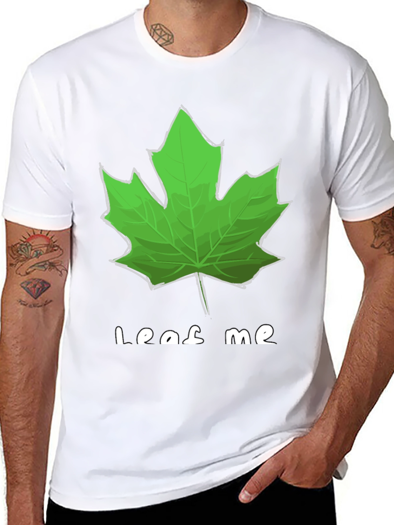 Leaf Me Alone Graphic T-Shirt - Black Cotton Tee