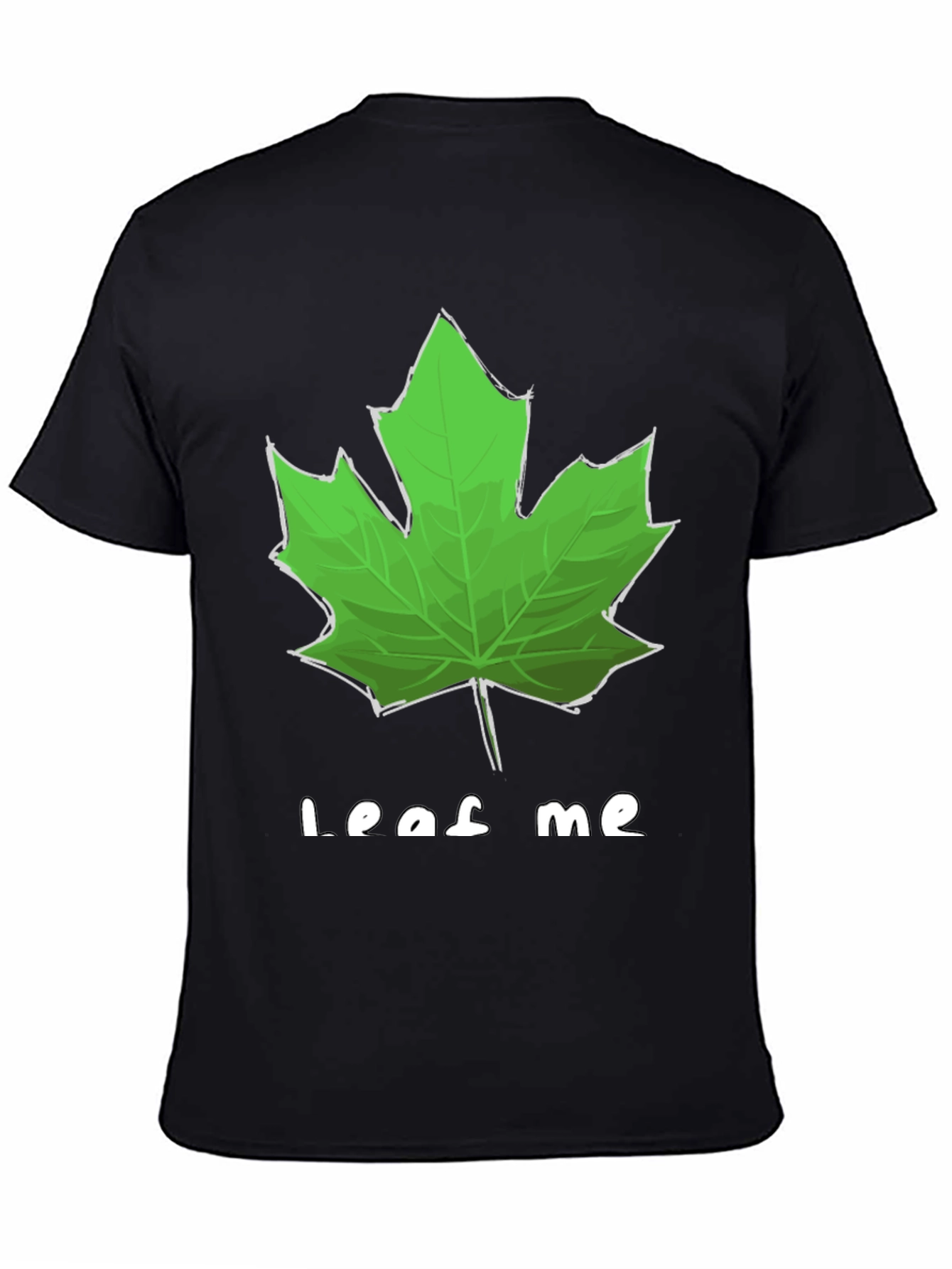 Leaf Me Alone Graphic T-Shirt - Black Cotton Tee