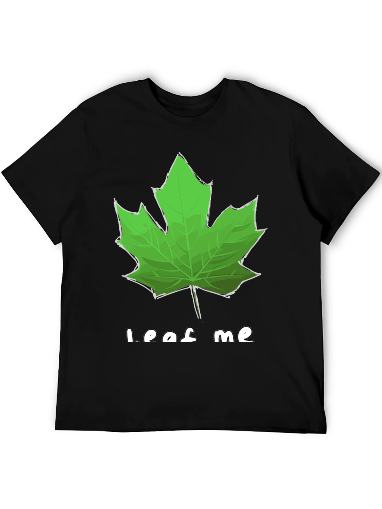 Leaf Me Alone Graphic T-Shirt - Black Cotton Tee