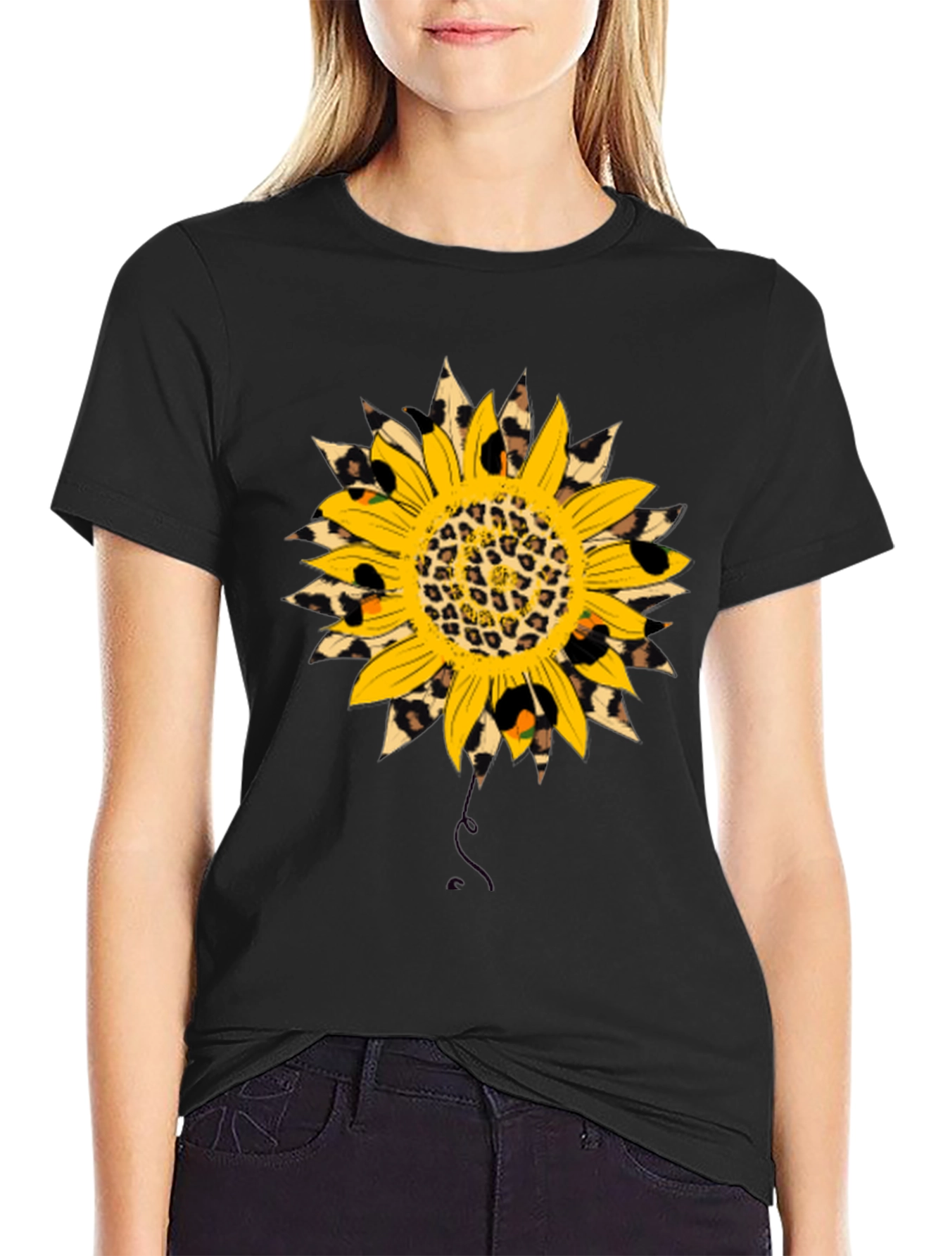Sunflower Leopard Print Graphic Tee