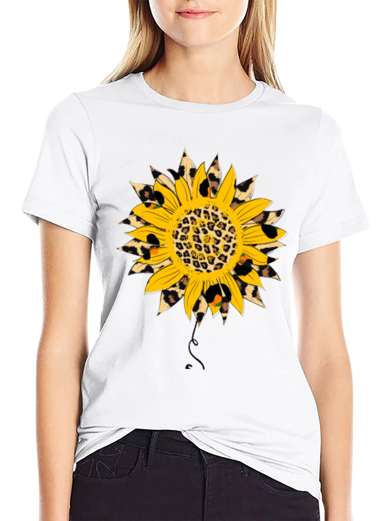 Sunflower Leopard Print Graphic Tee