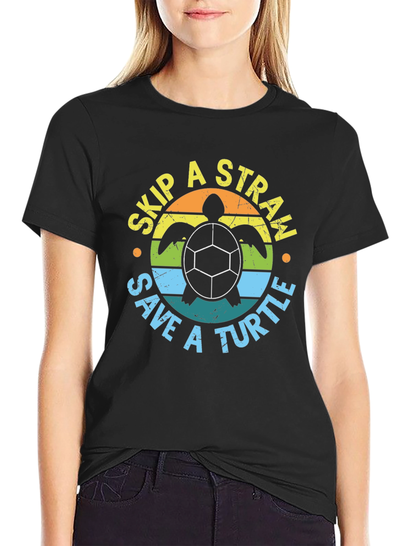 Skip a Straw Save a Turtle Graphic Tee