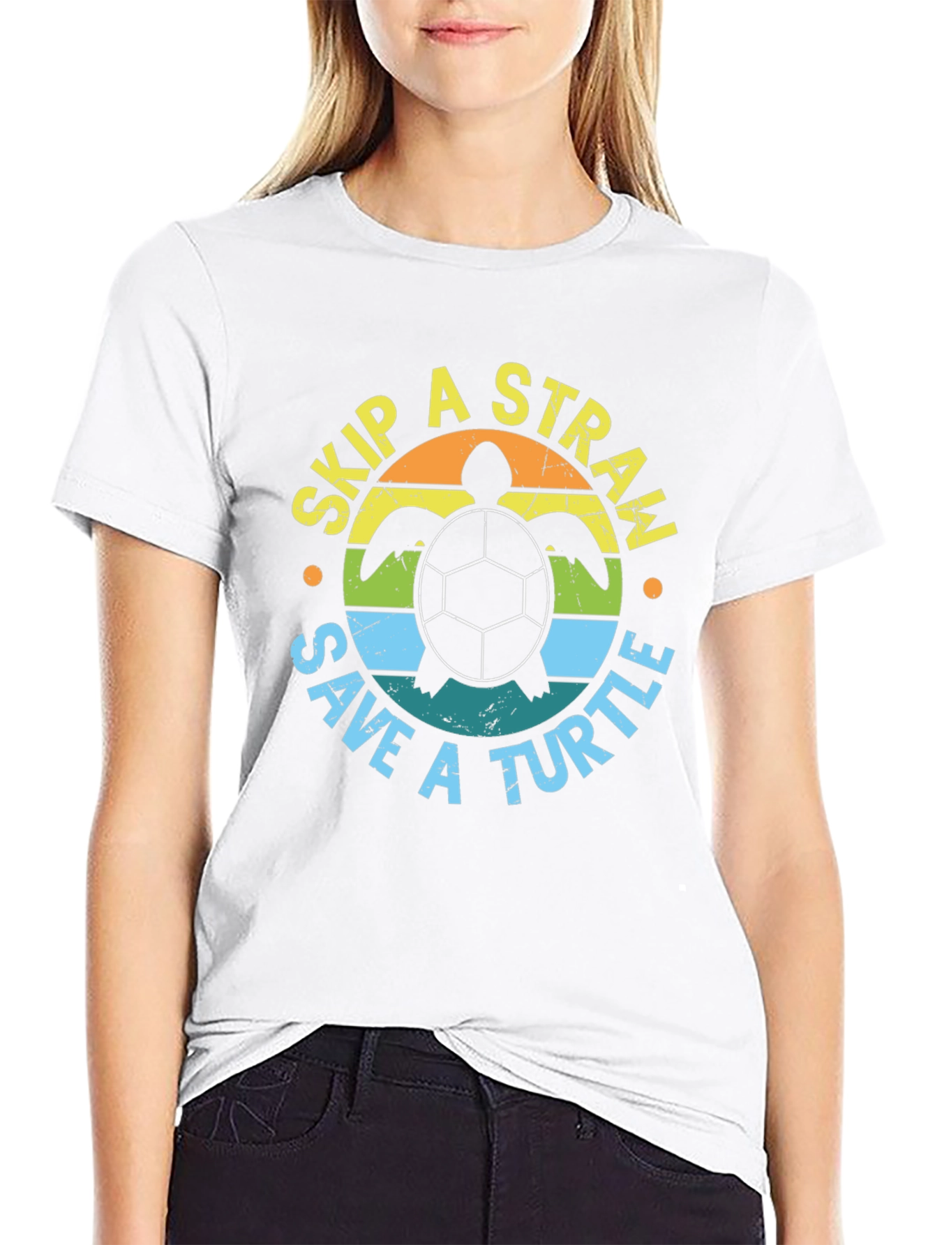 Skip a Straw Save a Turtle Graphic Tee