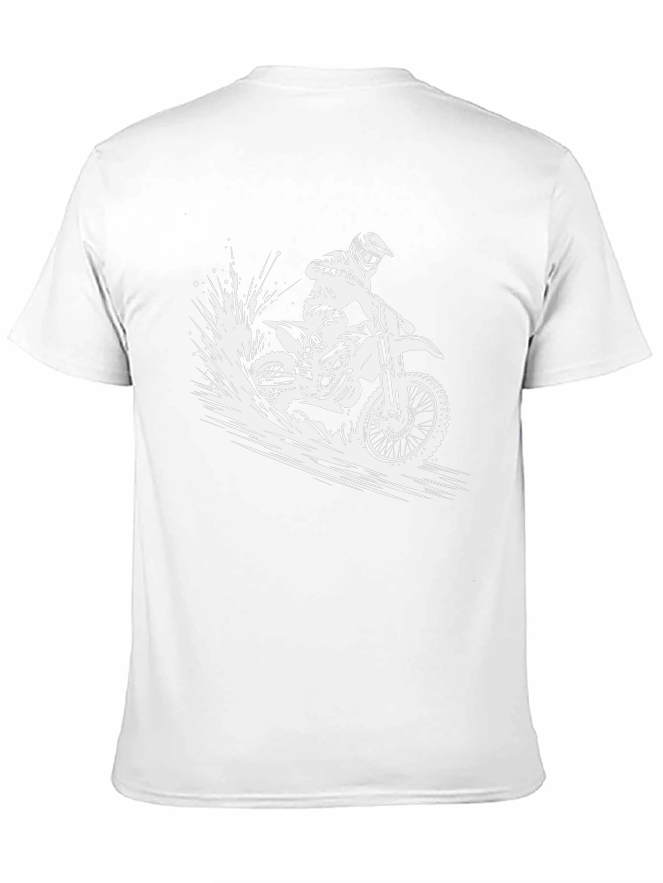 Dirt Bike Graphic Tee - Black Cotton Casual Shirt