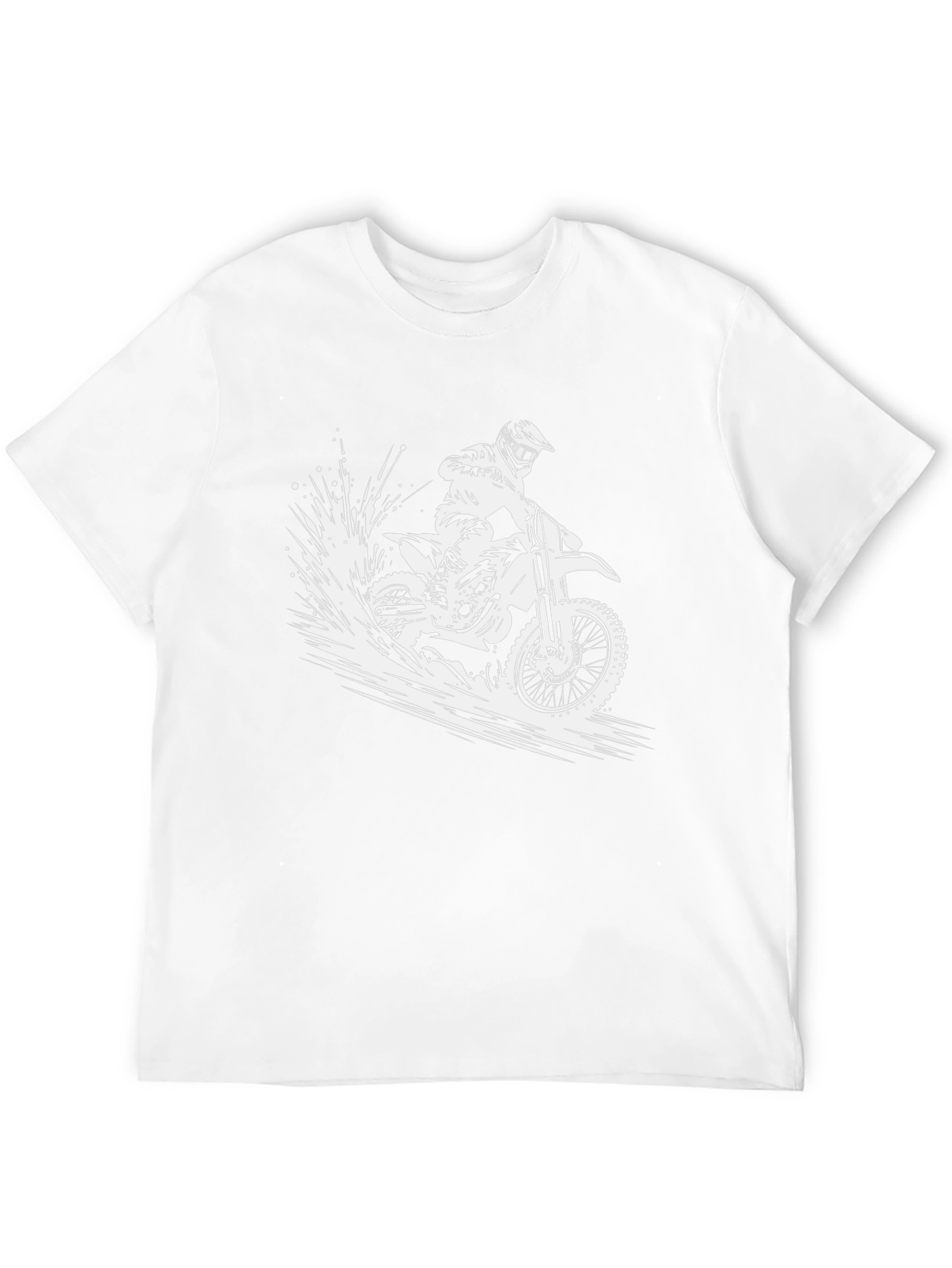 Dirt Bike Graphic Tee - Black Cotton Casual Shirt