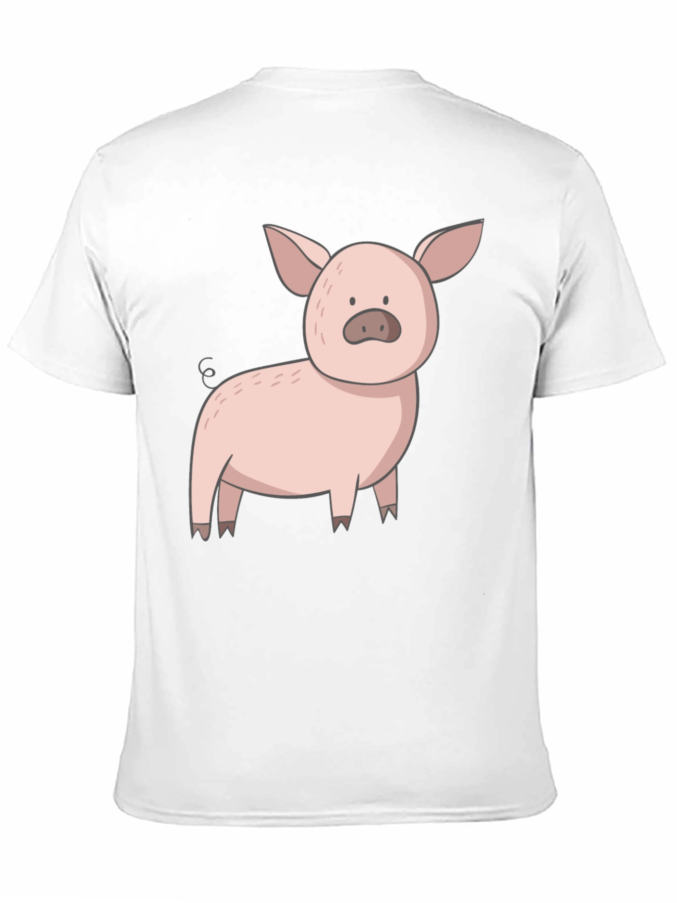 Cute Pig Graphic Tee - Black Casual T-Shirt