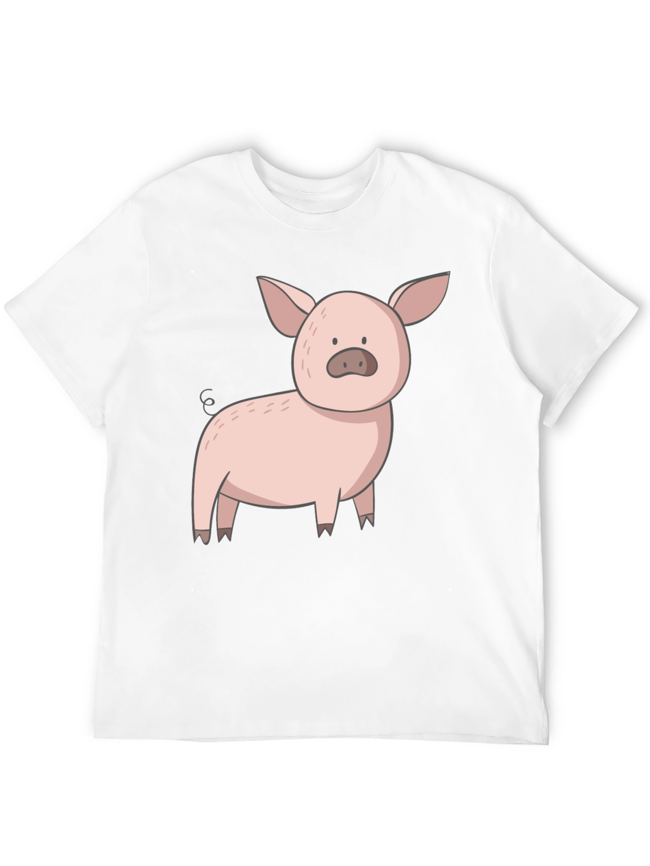 Cute Pig Graphic Tee - Black Casual T-Shirt