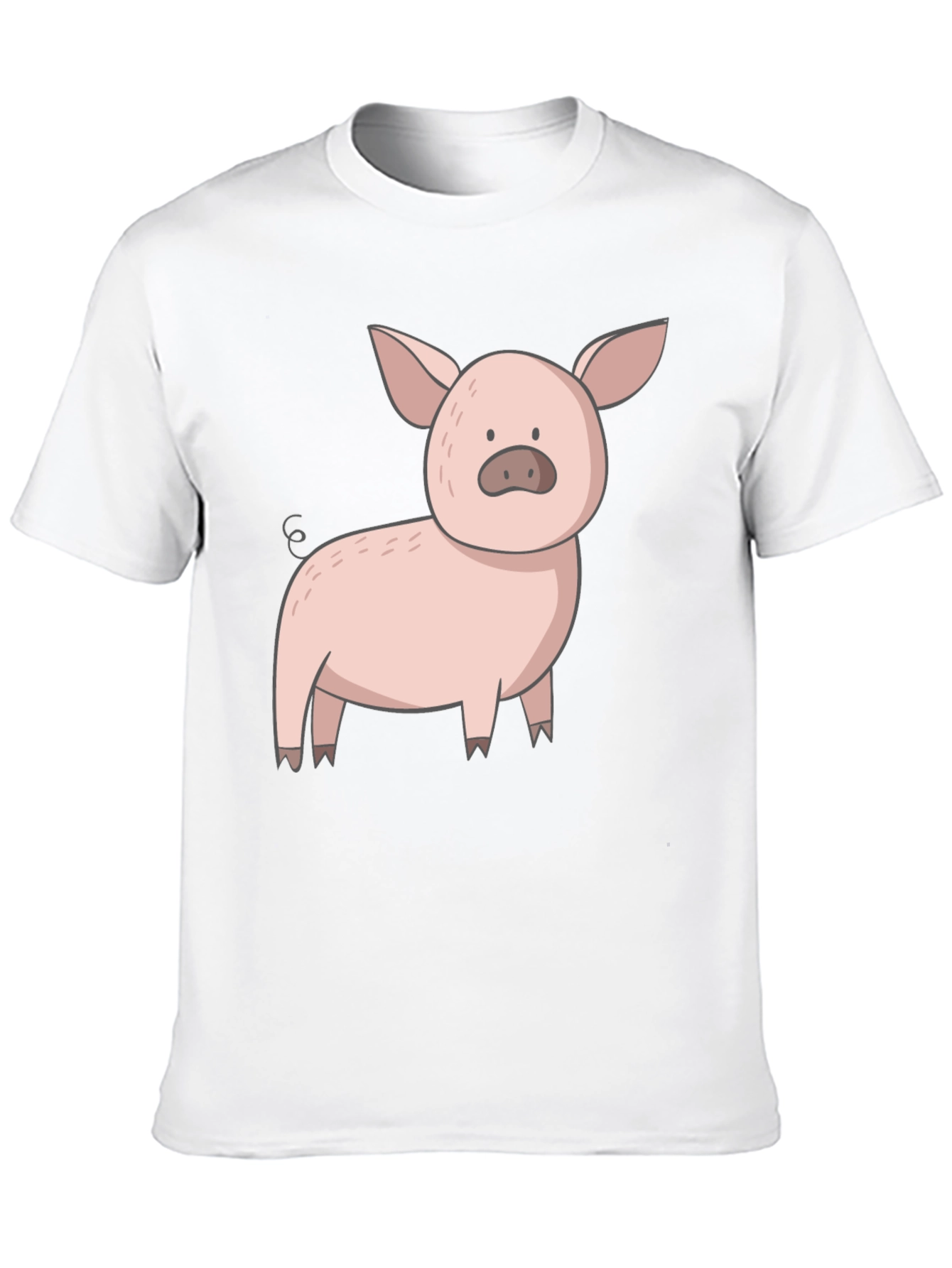Cute Pig Graphic Tee - Black Casual T-Shirt