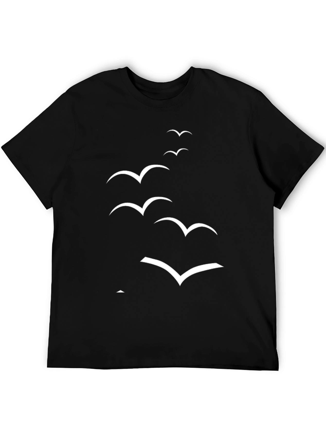 Mens Black Tee with Bird Graphic