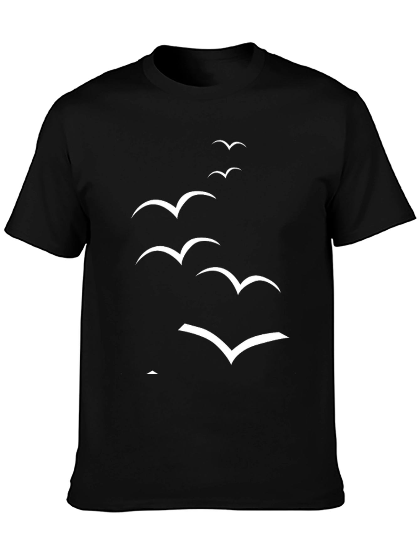 Mens Black Tee with Bird Graphic