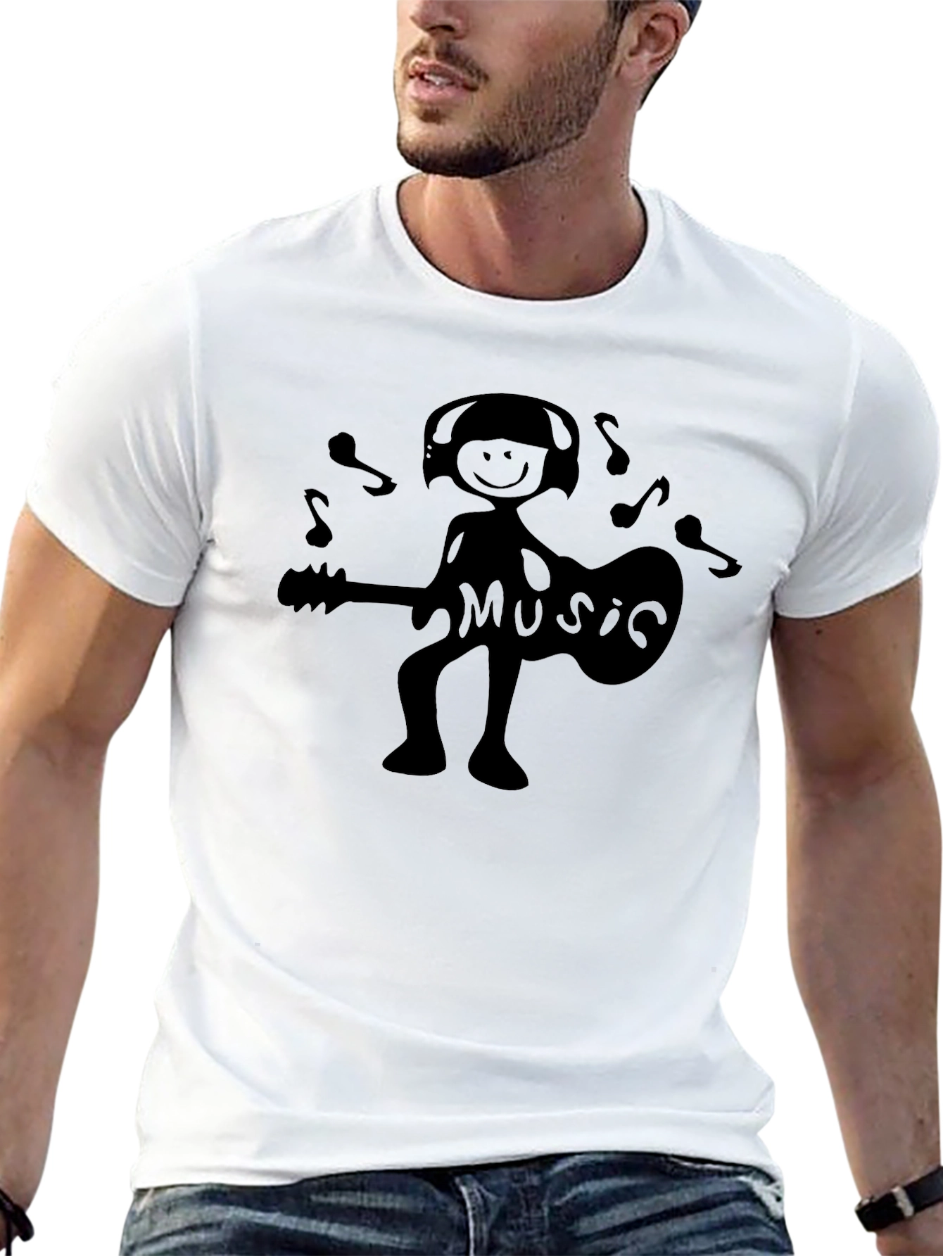Music Lover Graphic Black T-Shirt