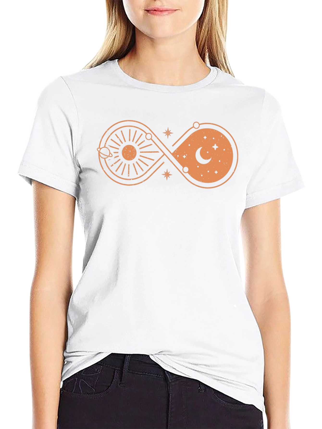 Cosmic Infinity T-Shirt - Sun Moon and Stars Design