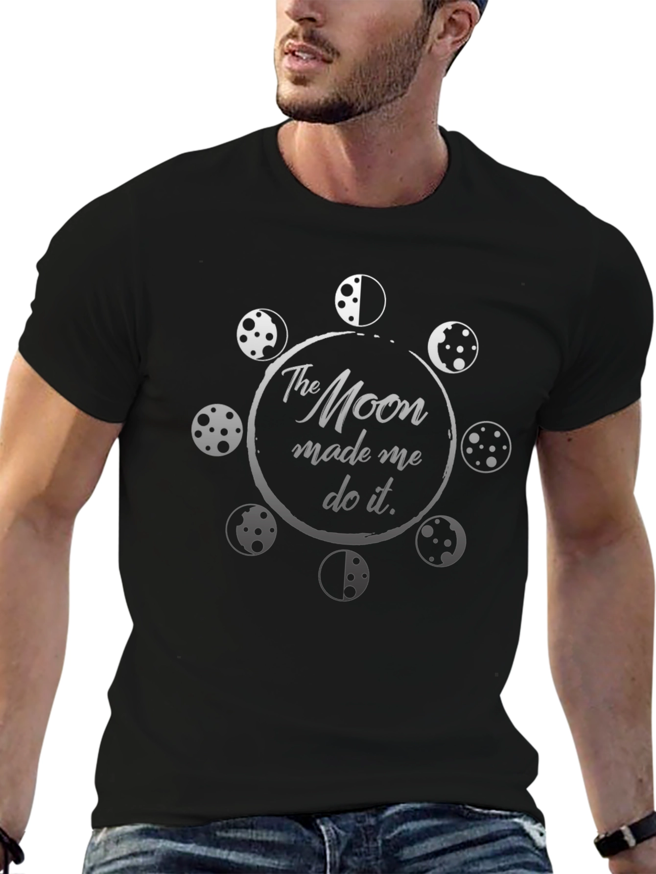Moon Made Me Do It Graphic T-Shirt - Black