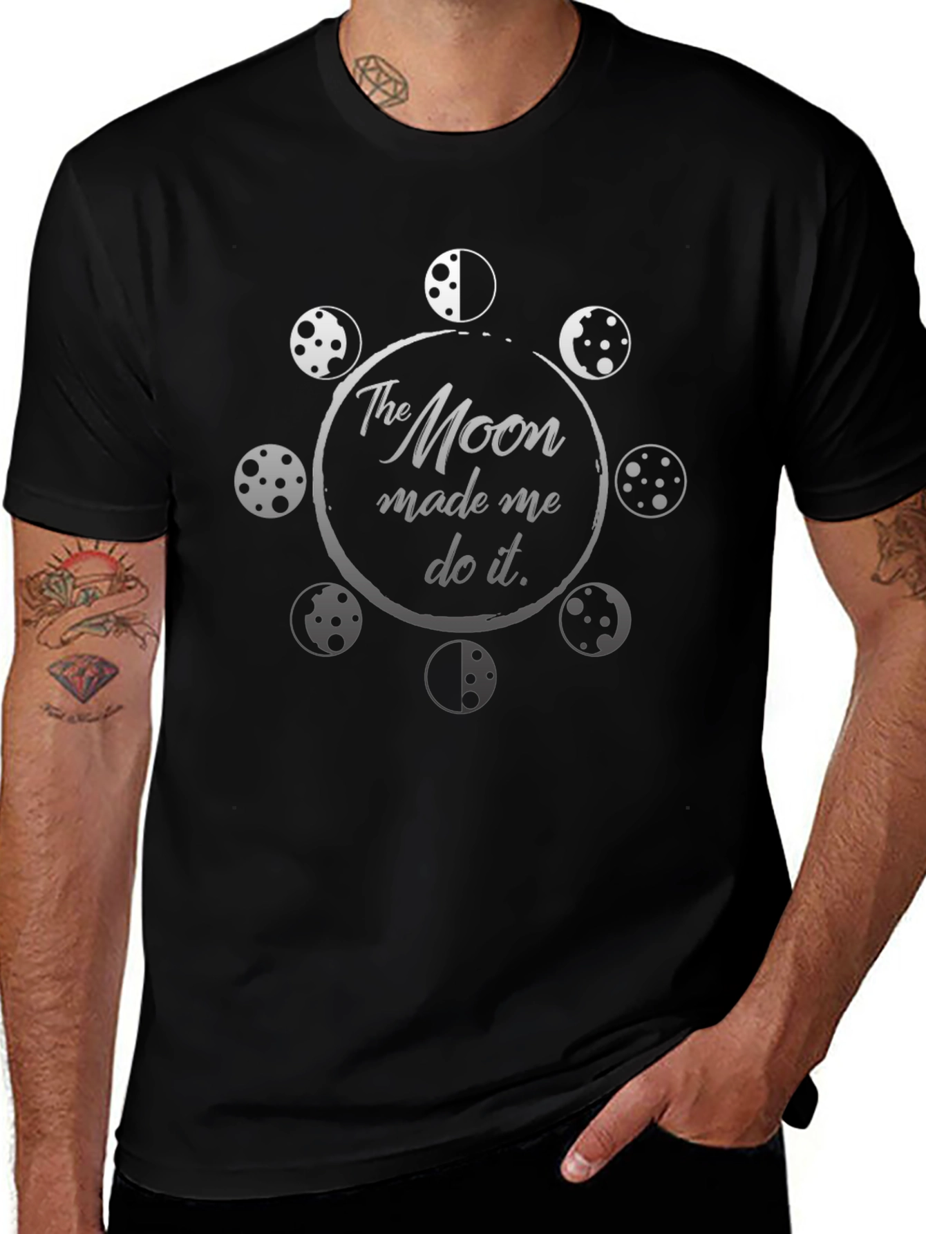 Moon Made Me Do It Graphic T-Shirt - Black