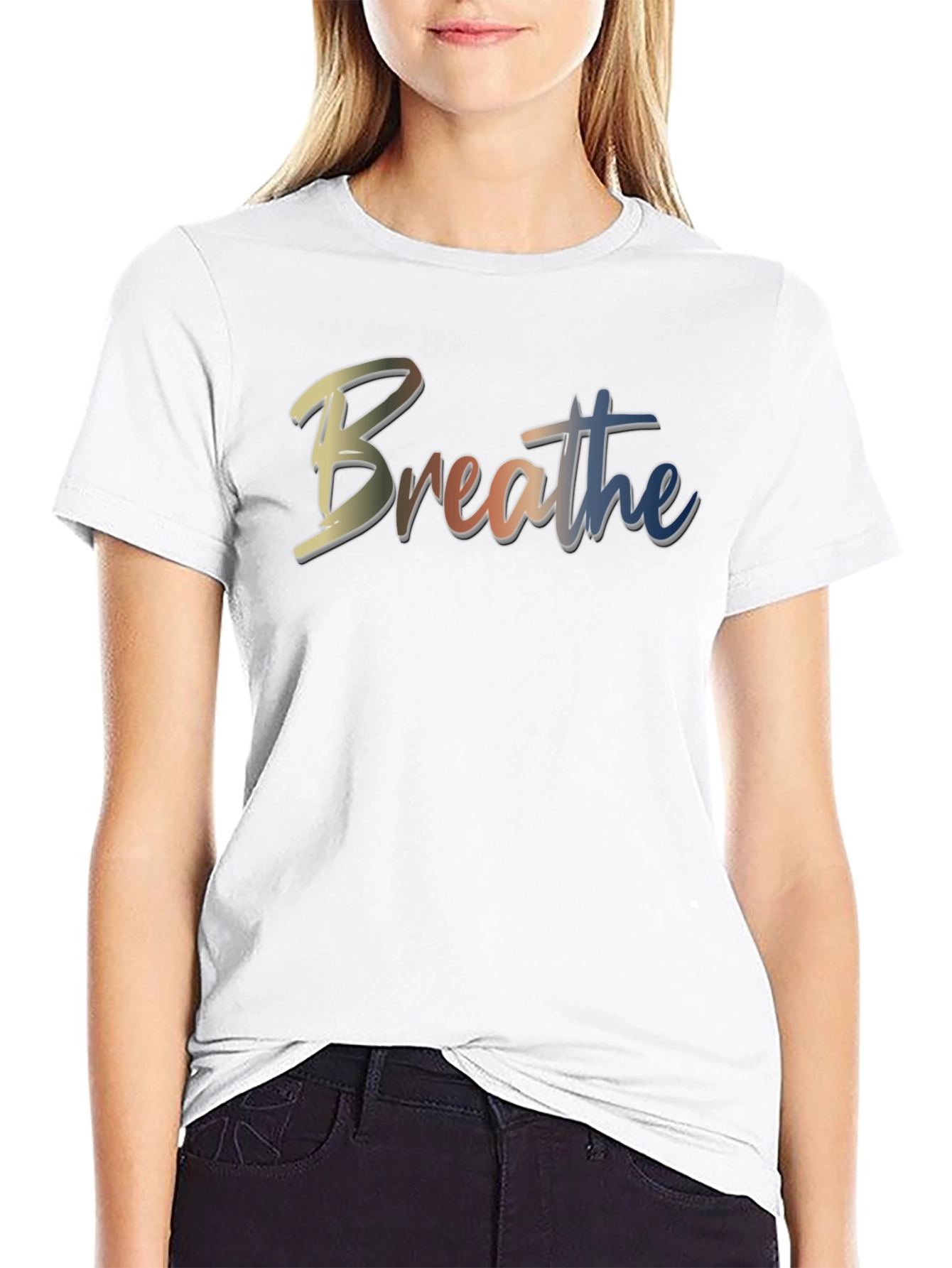 Breathe Graphic Tee - Relaxed Fit Black T-Shirt