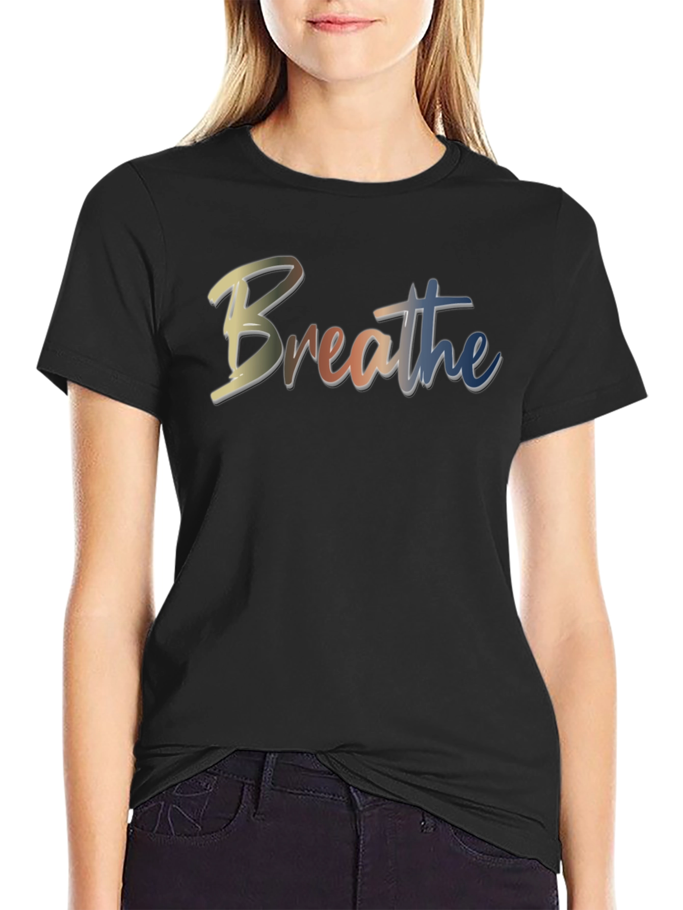 Breathe Graphic Tee - Relaxed Fit Black T-Shirt