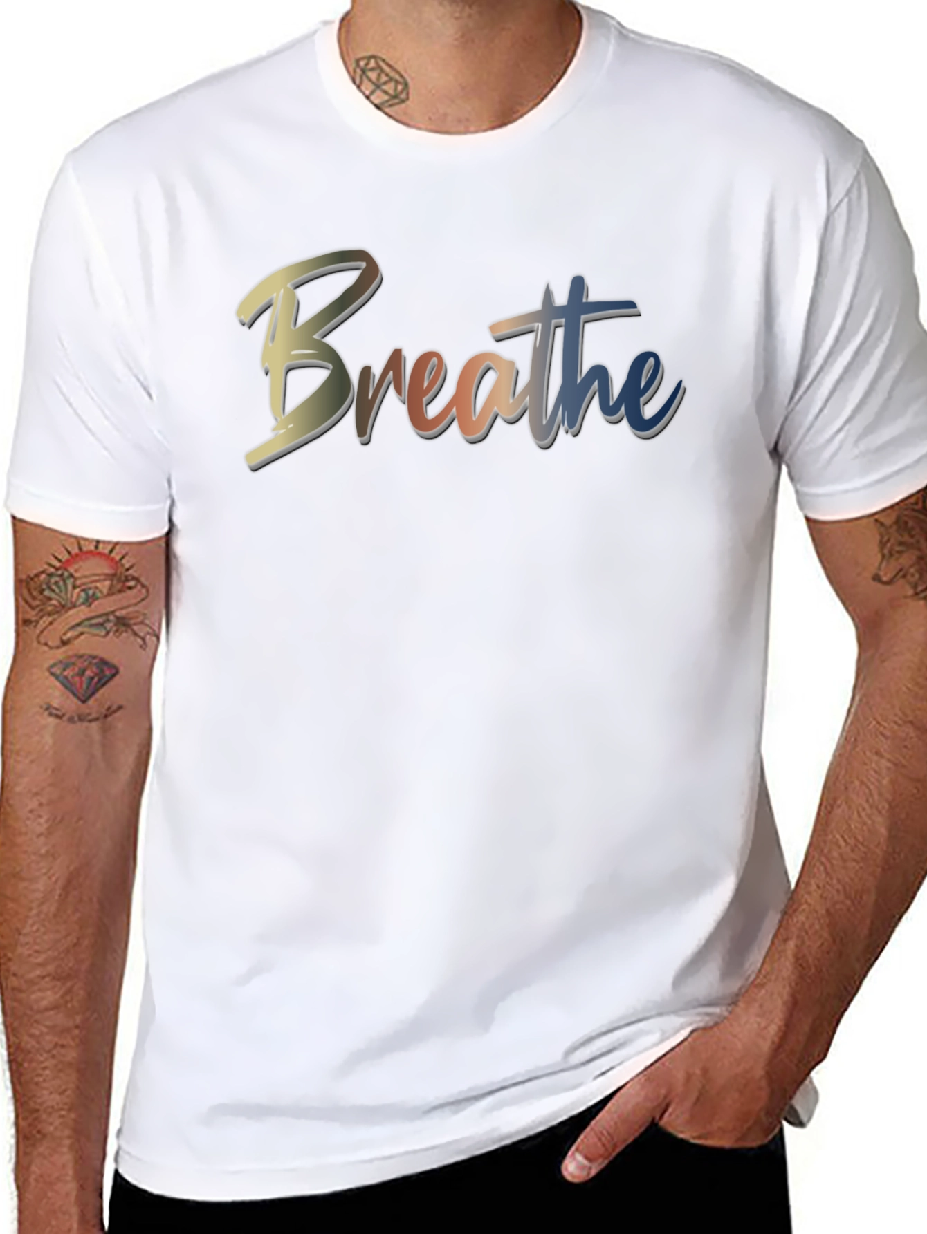 Breathe Graphic Tee - Relaxed Fit Black T-Shirt