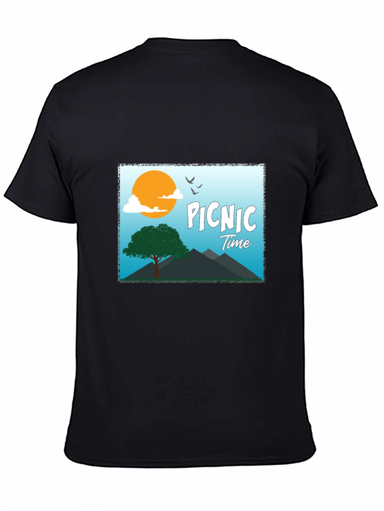 Picnic Time Graphic Tee - Black Casual T-Shirt