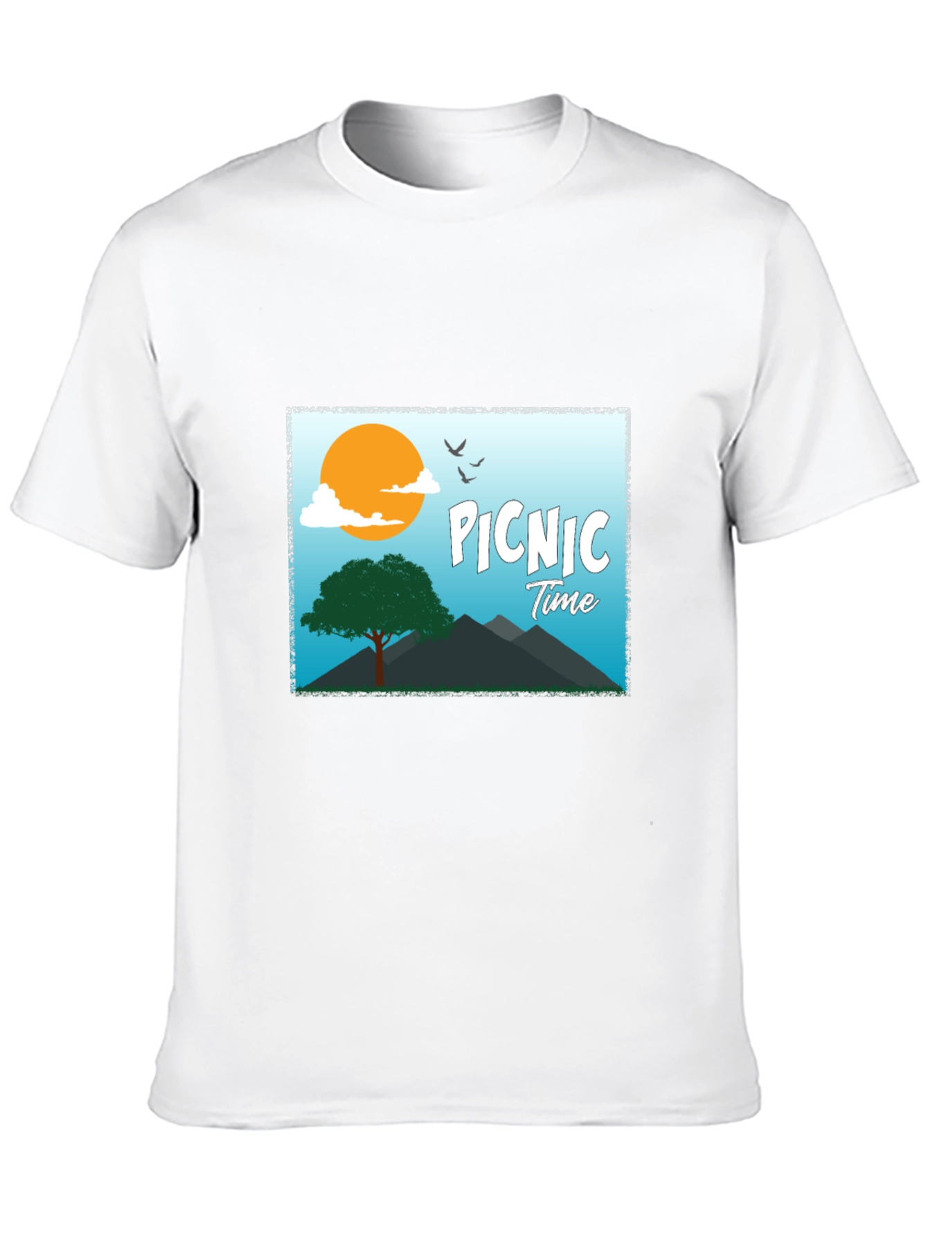 Picnic Time Graphic Tee - Black Casual T-Shirt