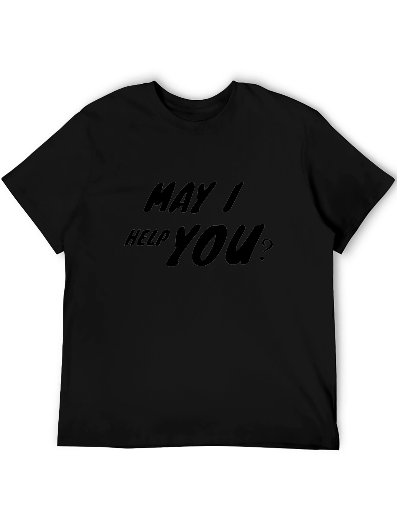 May I Help You? Black Cotton Tee