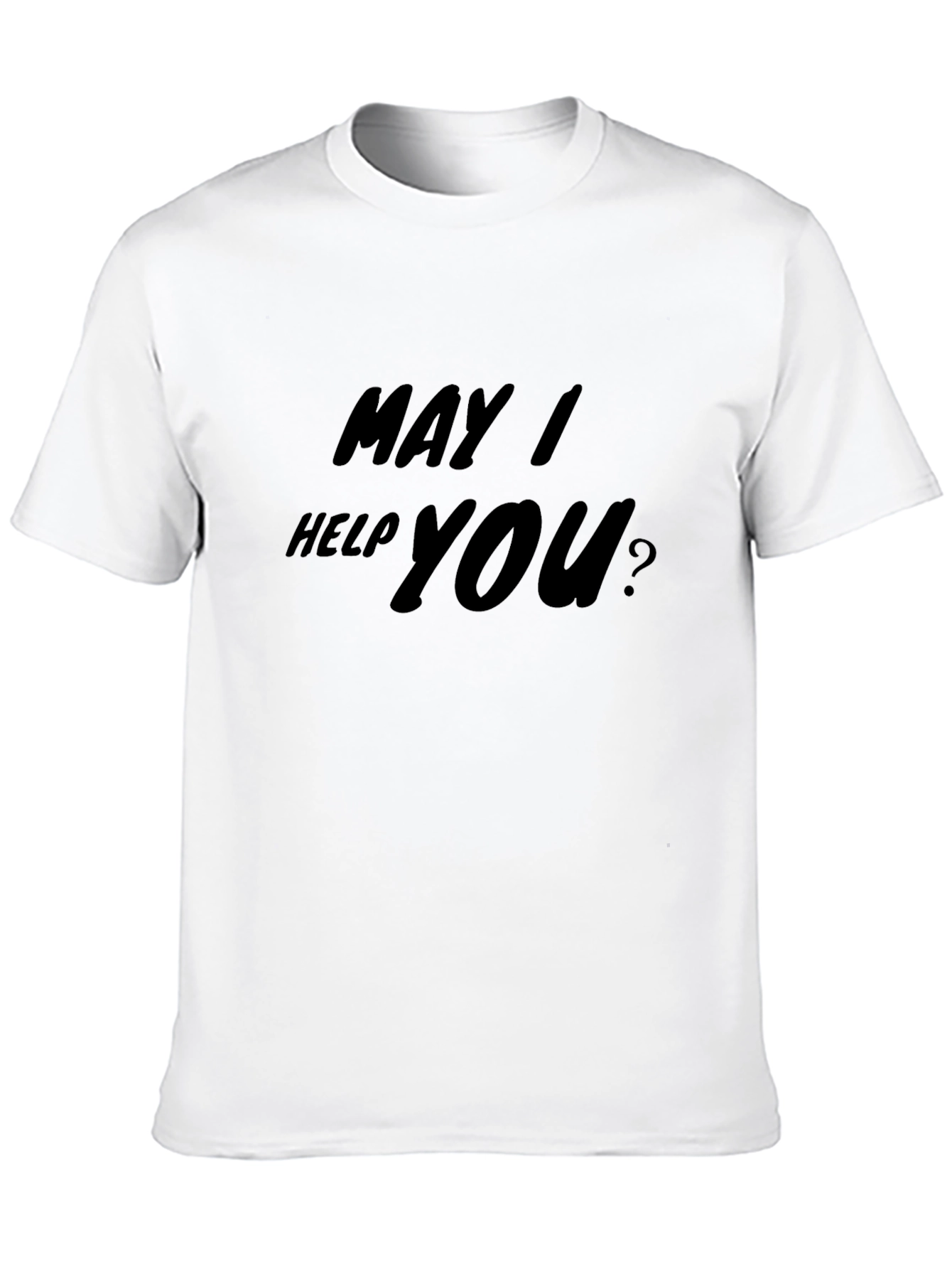 May I Help You? Black Cotton Tee