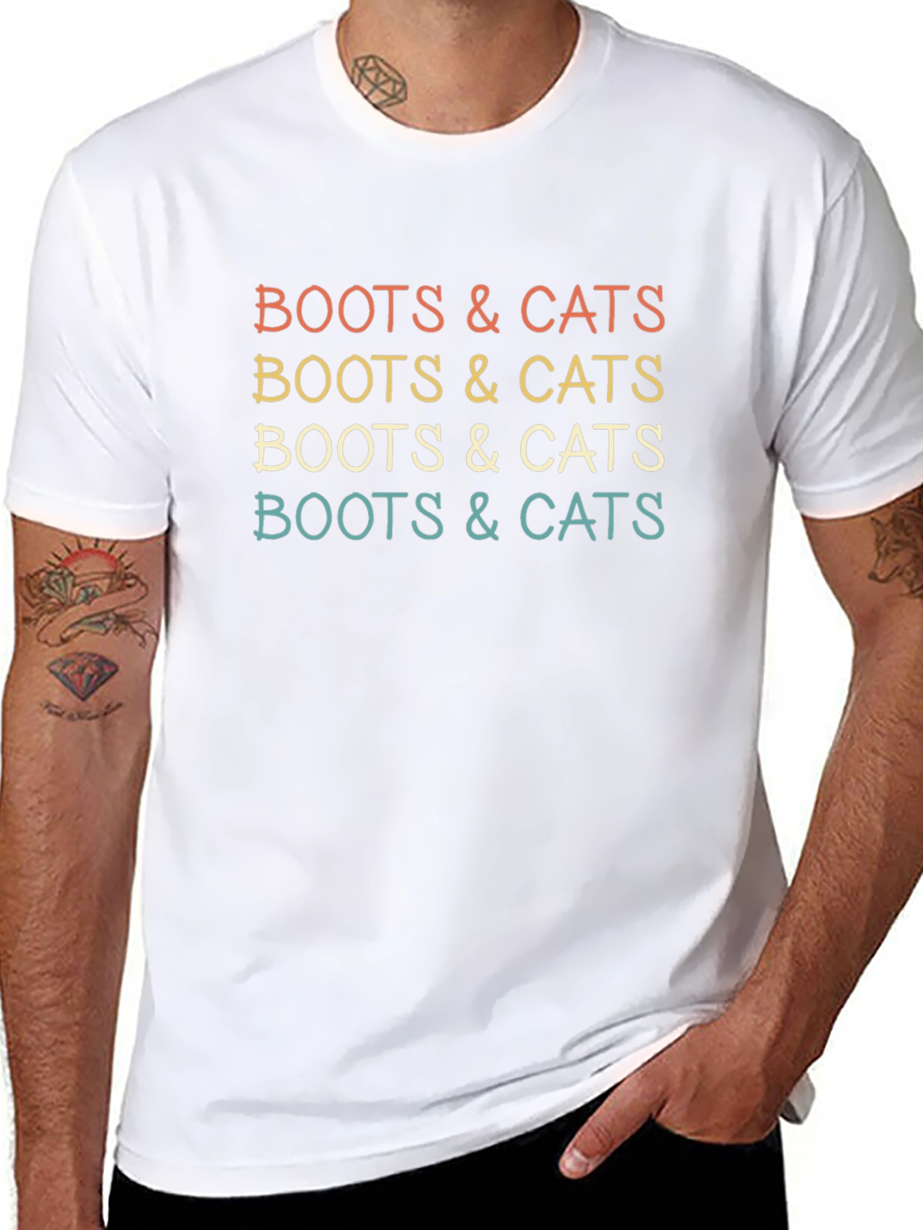 Boots & Cats Graphic Tee - Retro Style