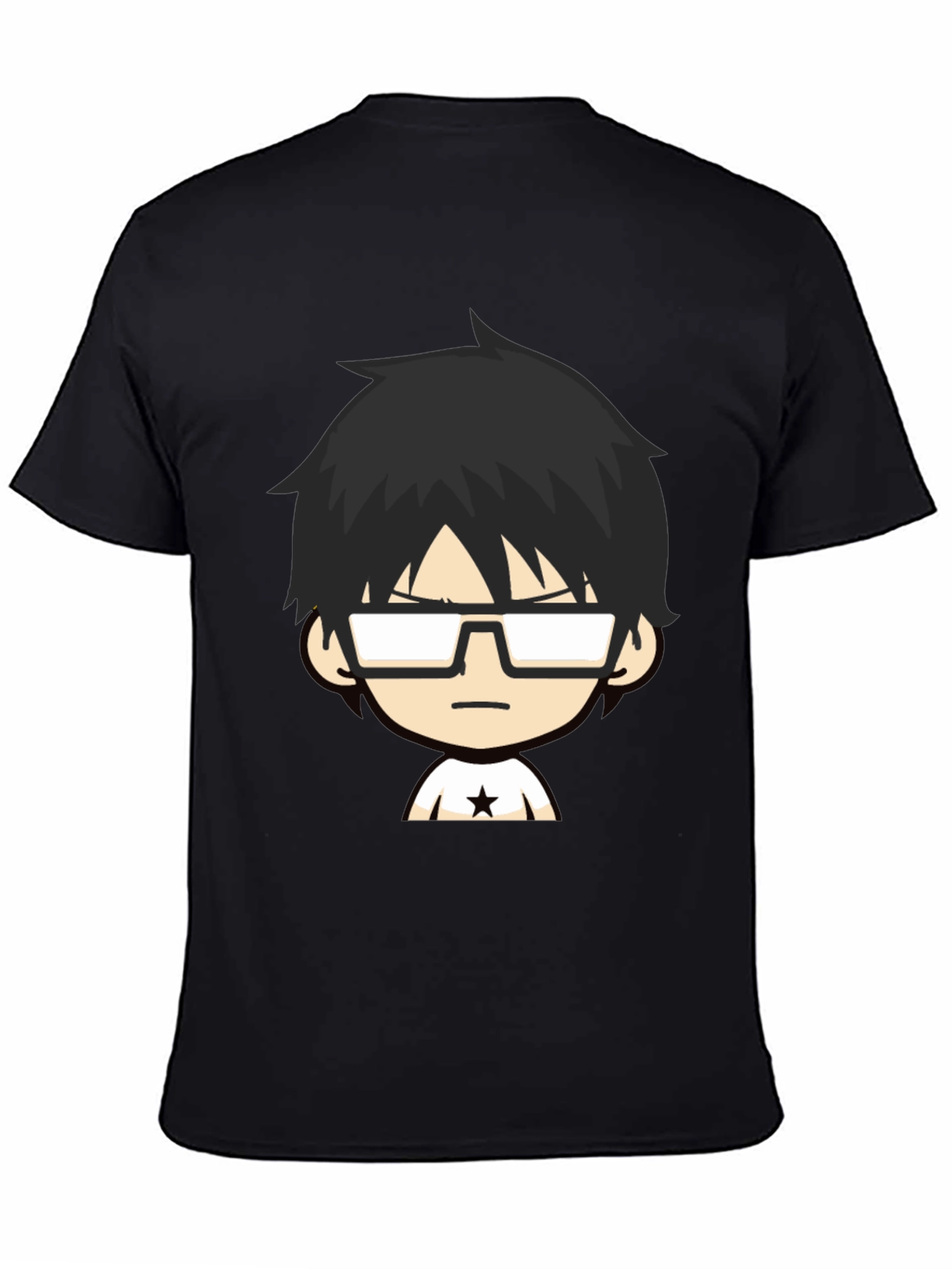 Black Graphic Tee - Cartoon Character