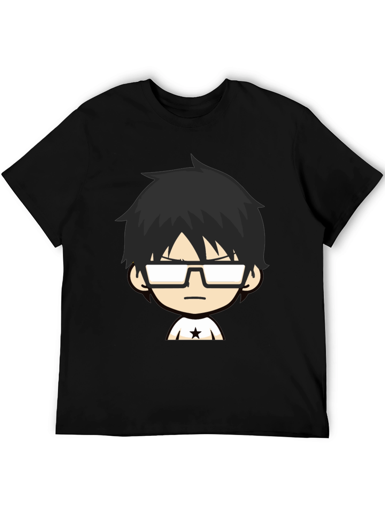Black Graphic Tee - Cartoon Character