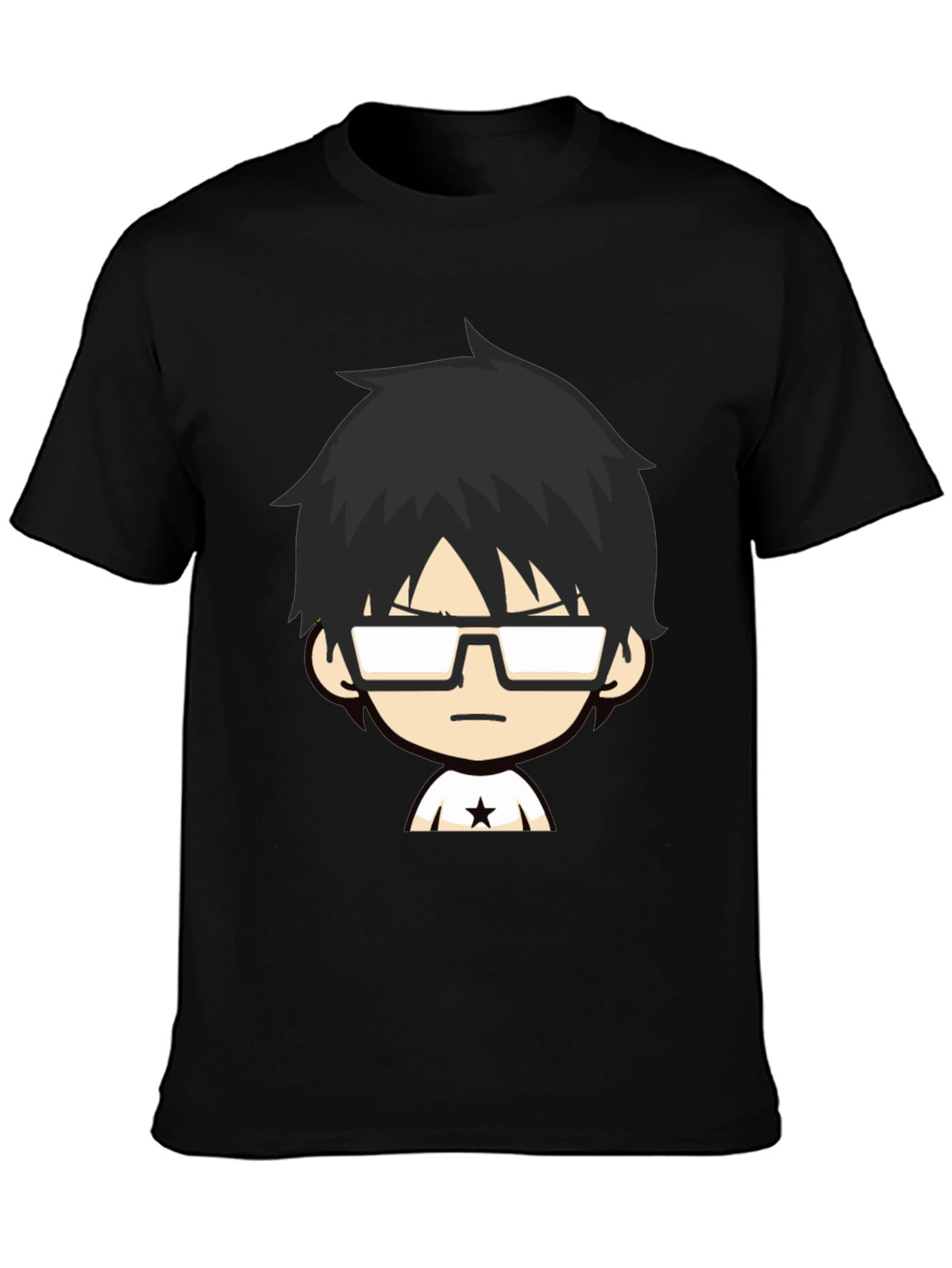 Black Graphic Tee - Cartoon Character
