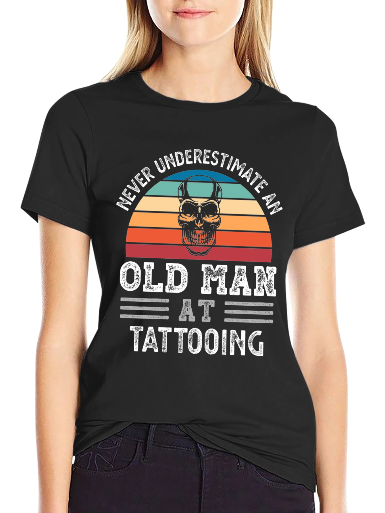 Never Underestimate Old Man Tattooing T-Shirt