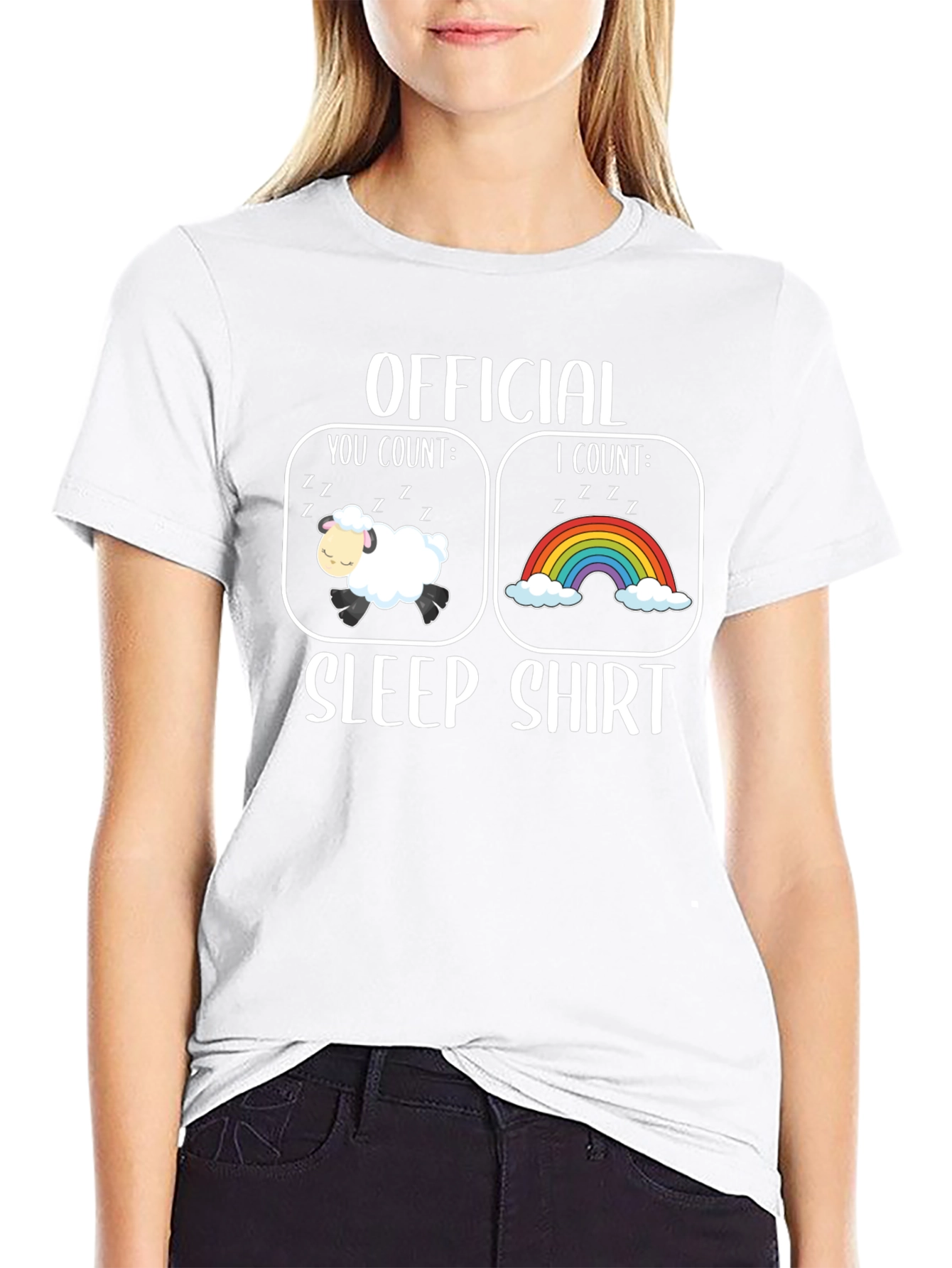 Official Sleep Shirt - Count Sheep & Rainbows T-Shirt
