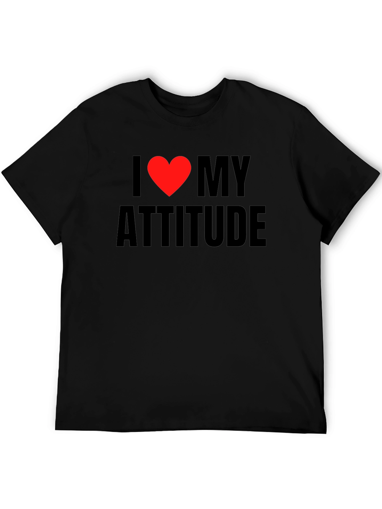 I Heart My Attitude T-Shirt - Black