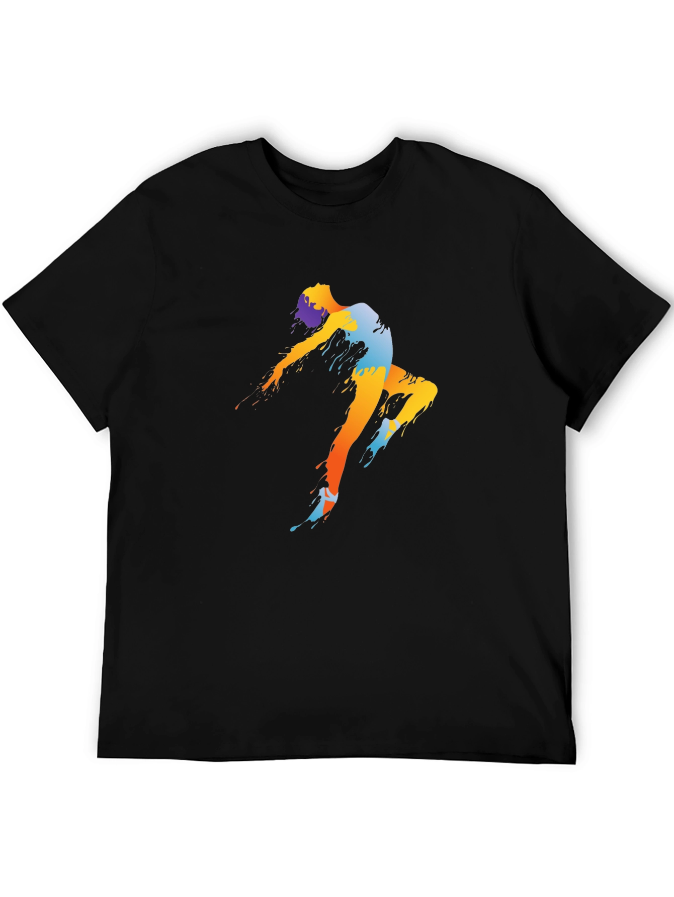 Abstract Dancer Graphic Tee - Black