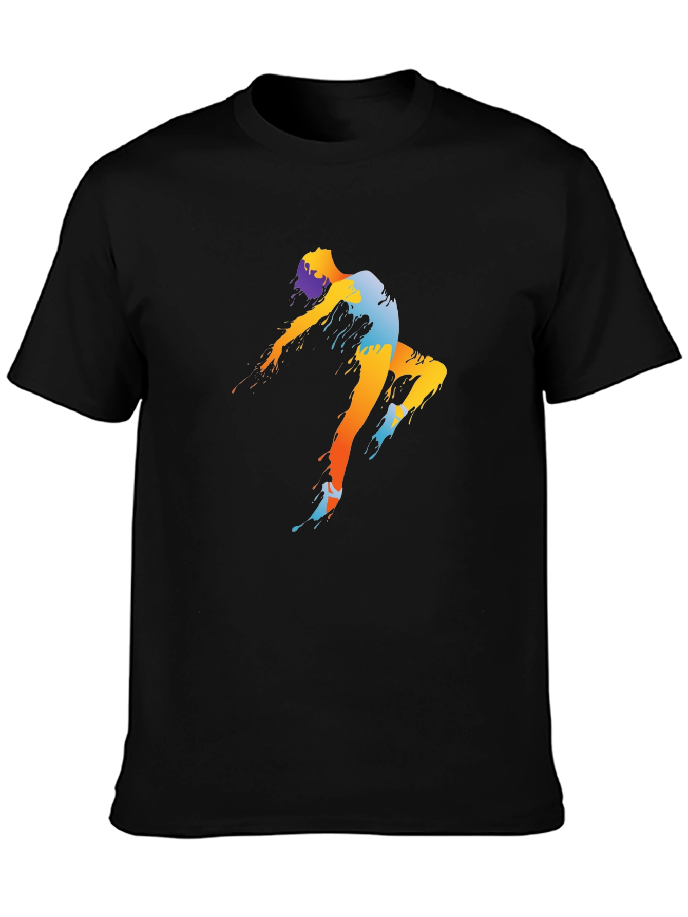Abstract Dancer Graphic Tee - Black